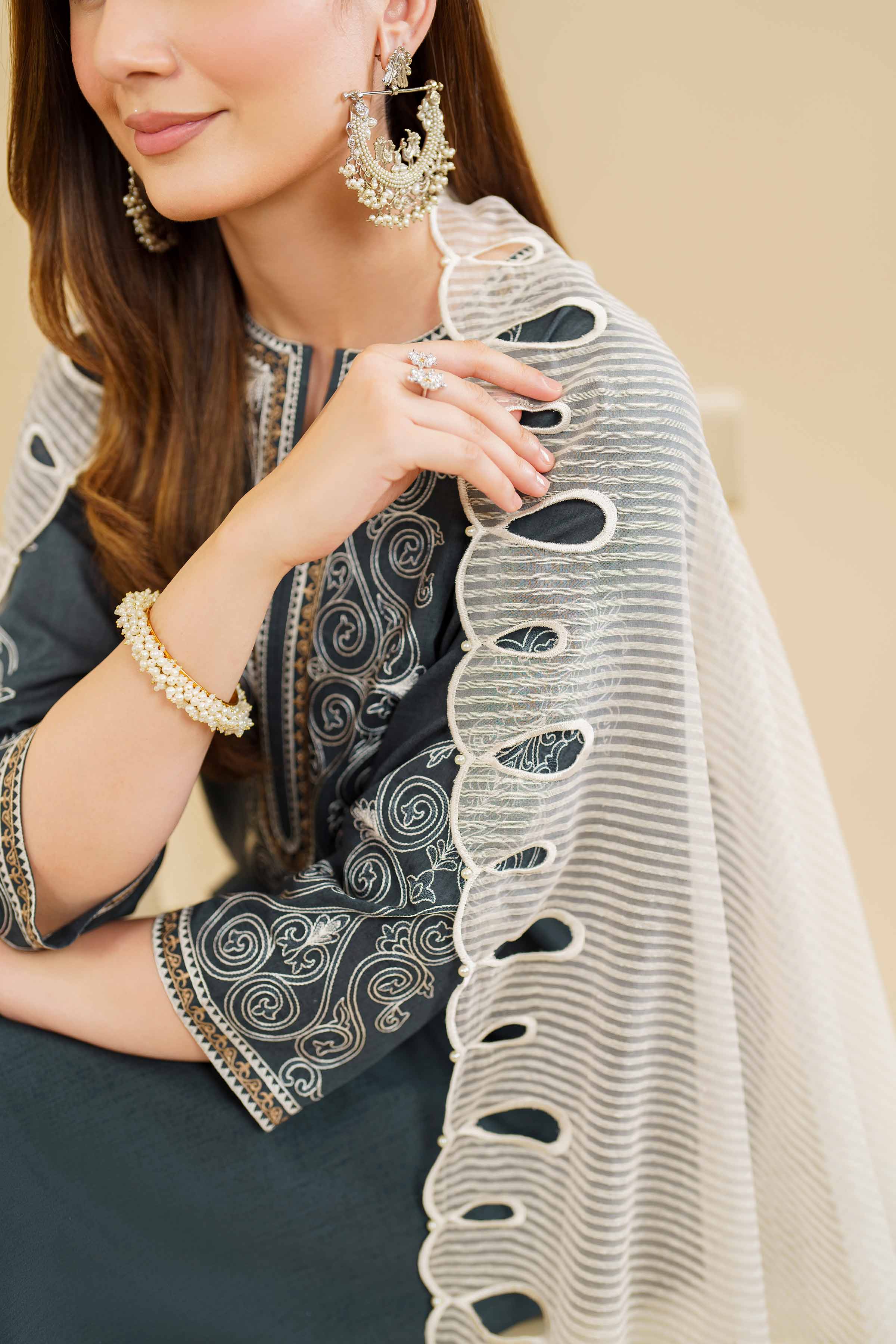 Embroidered Dupatta - KFE24-131