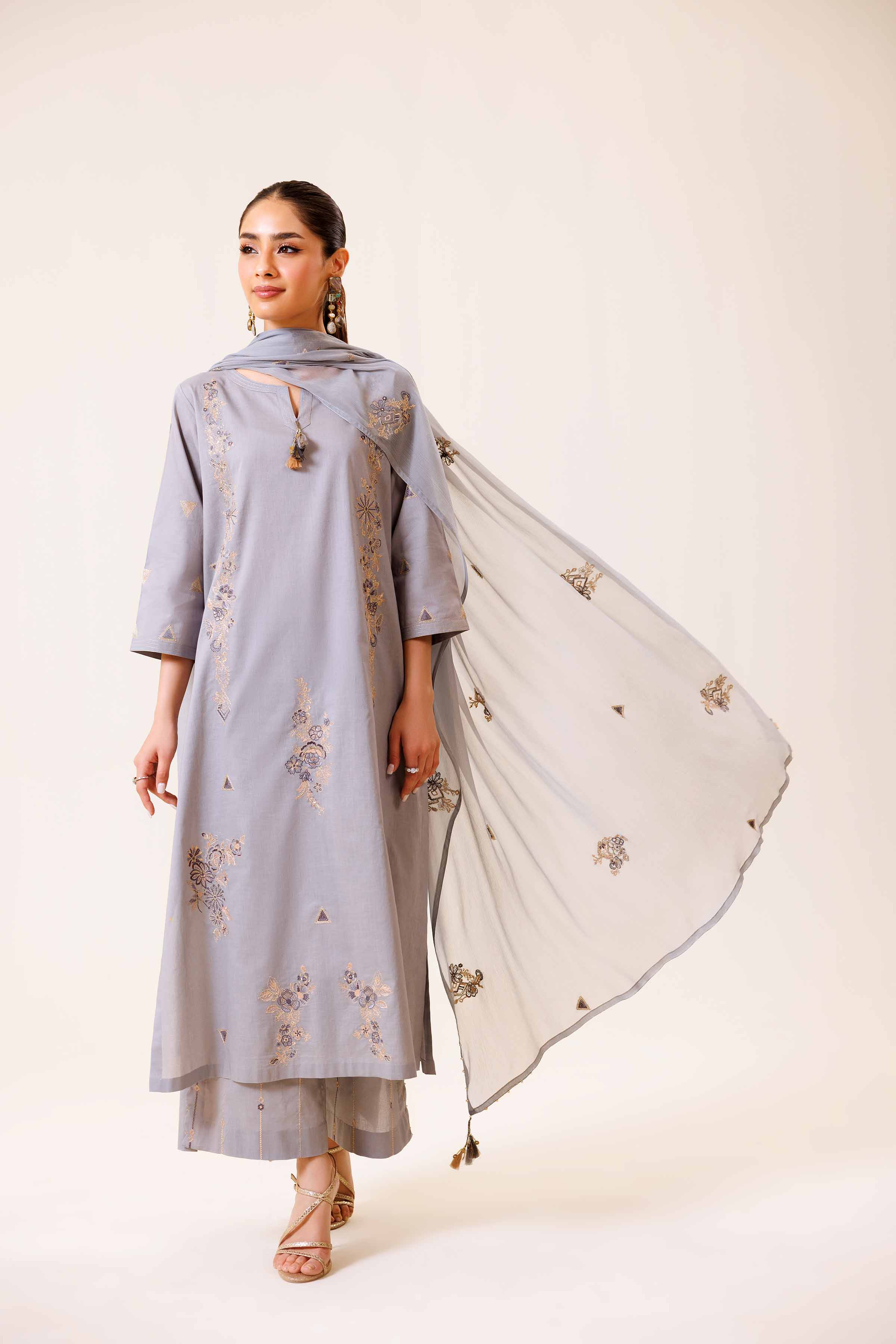 3 Piece - Embroidered Suit - KFE24-17