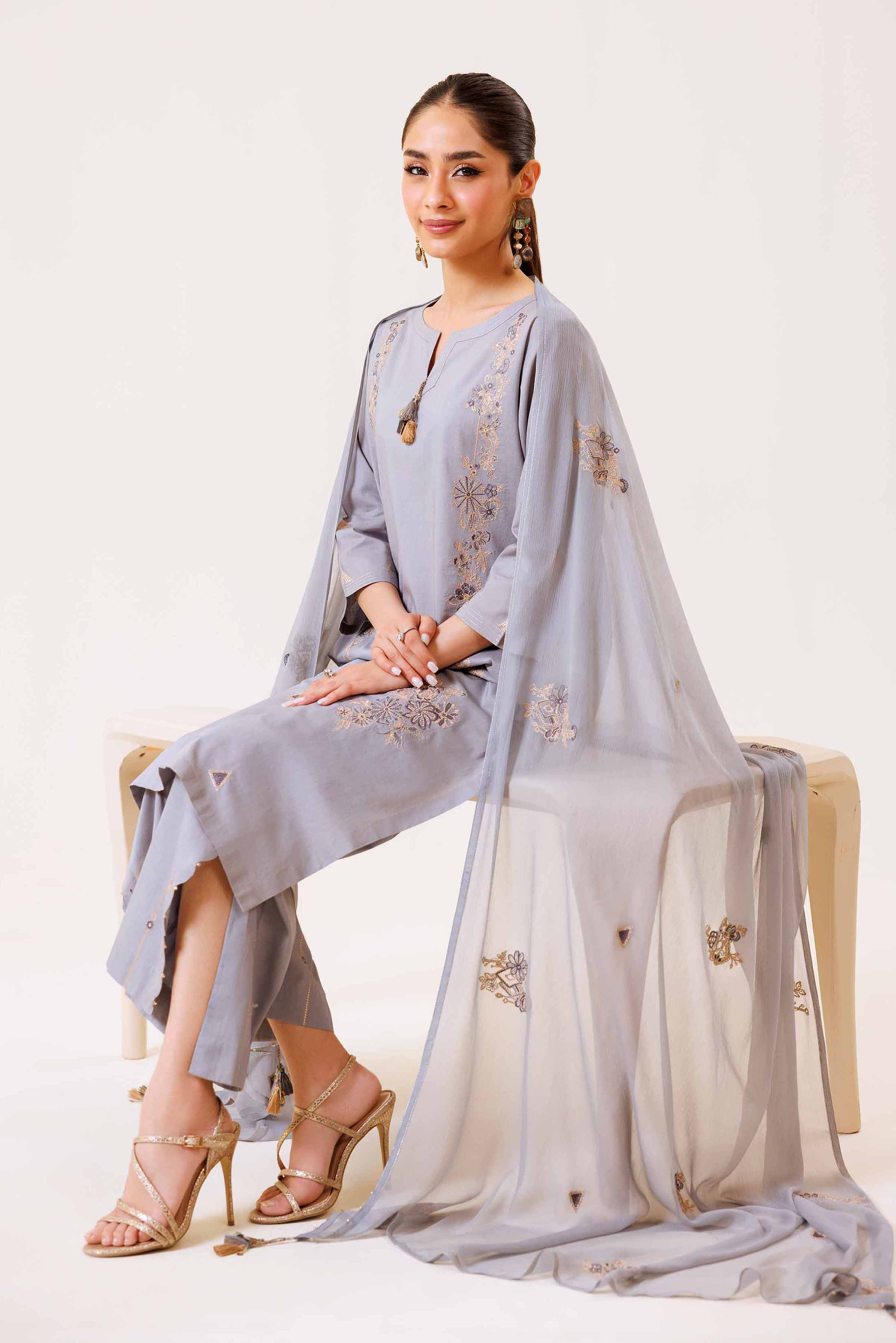 3 Piece - Embroidered Suit - KFE24-17