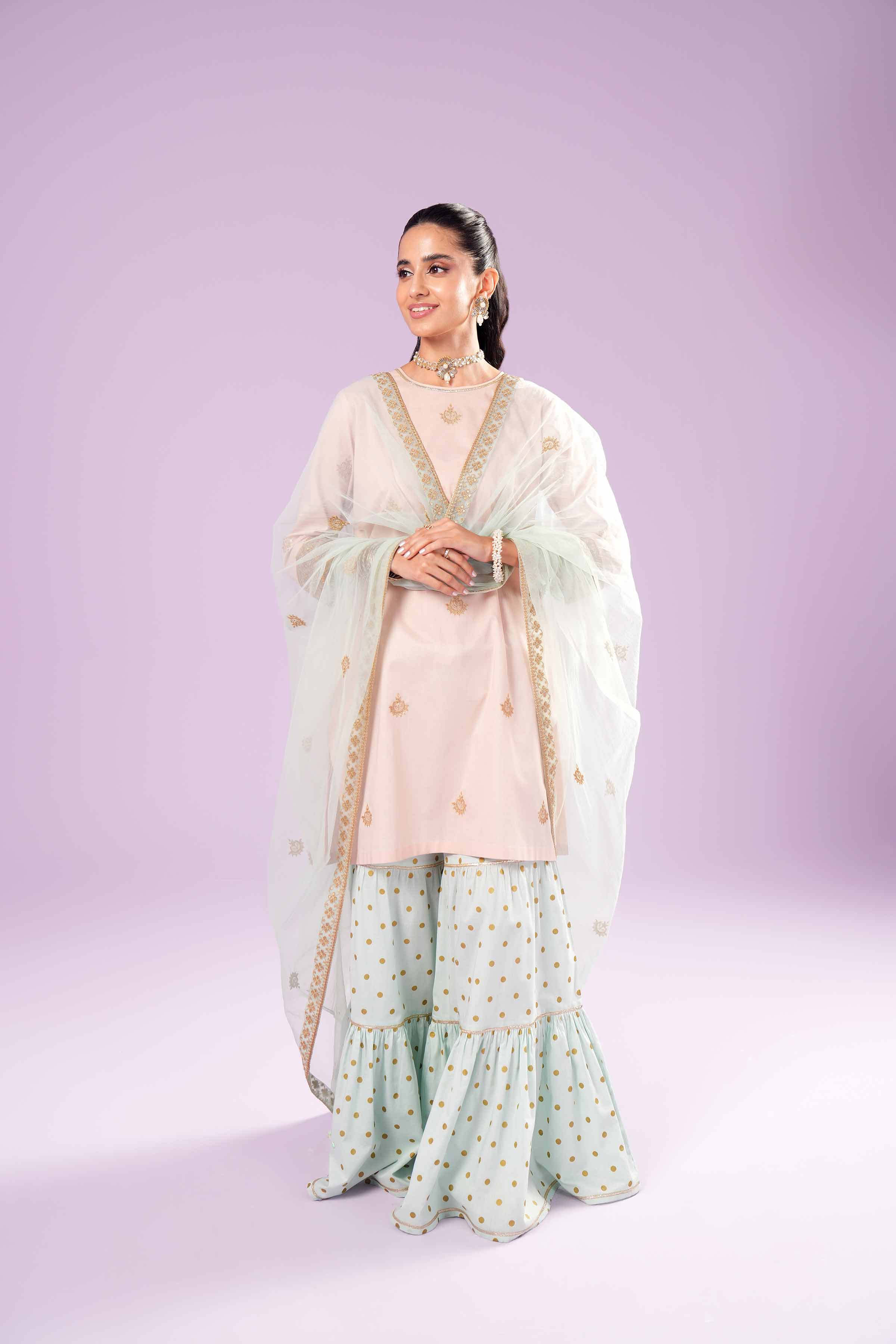 3 Piece - Printed Embroidered Suit - KFE24-75