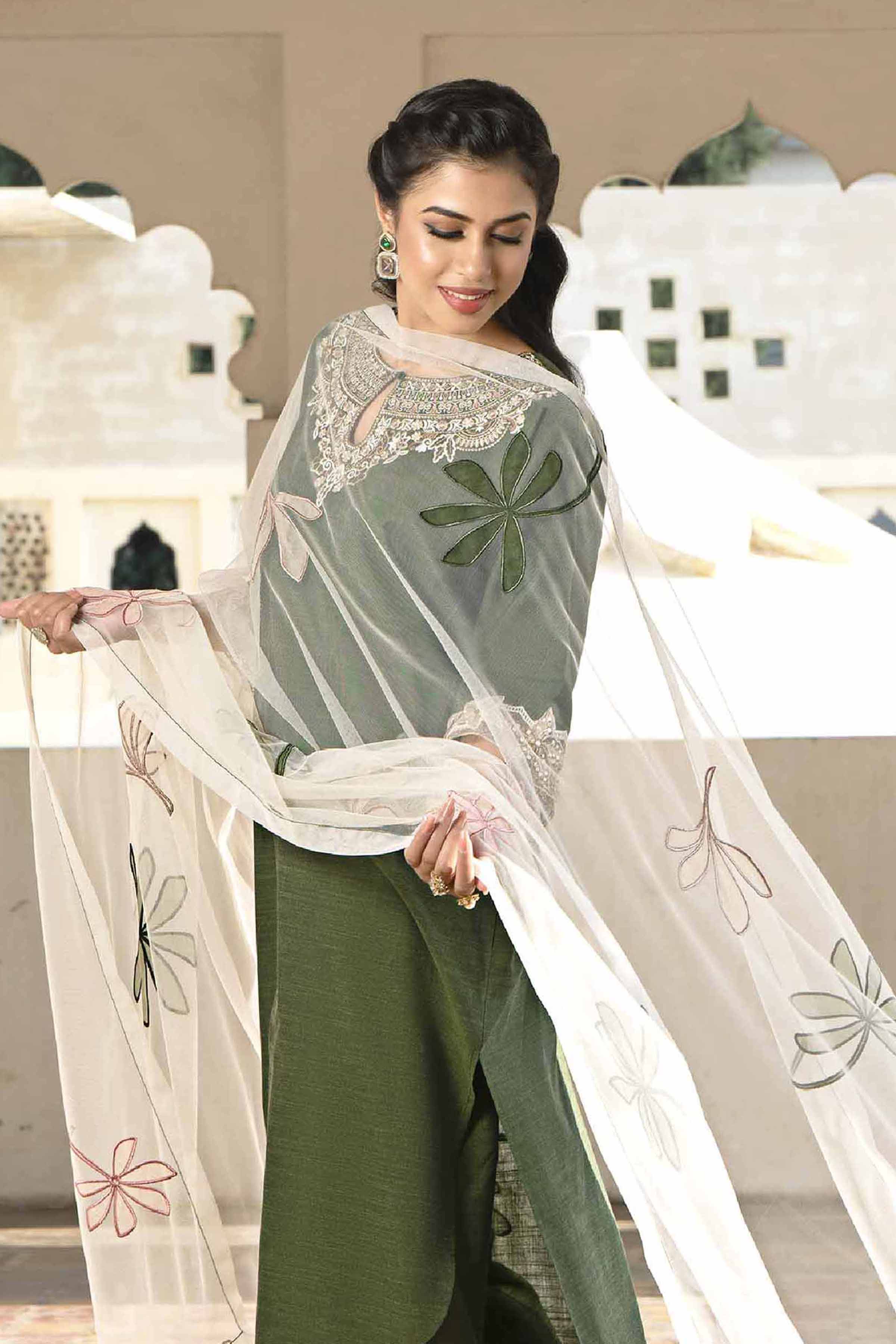 3 Piece - Embroidered Suit - KFE24-86