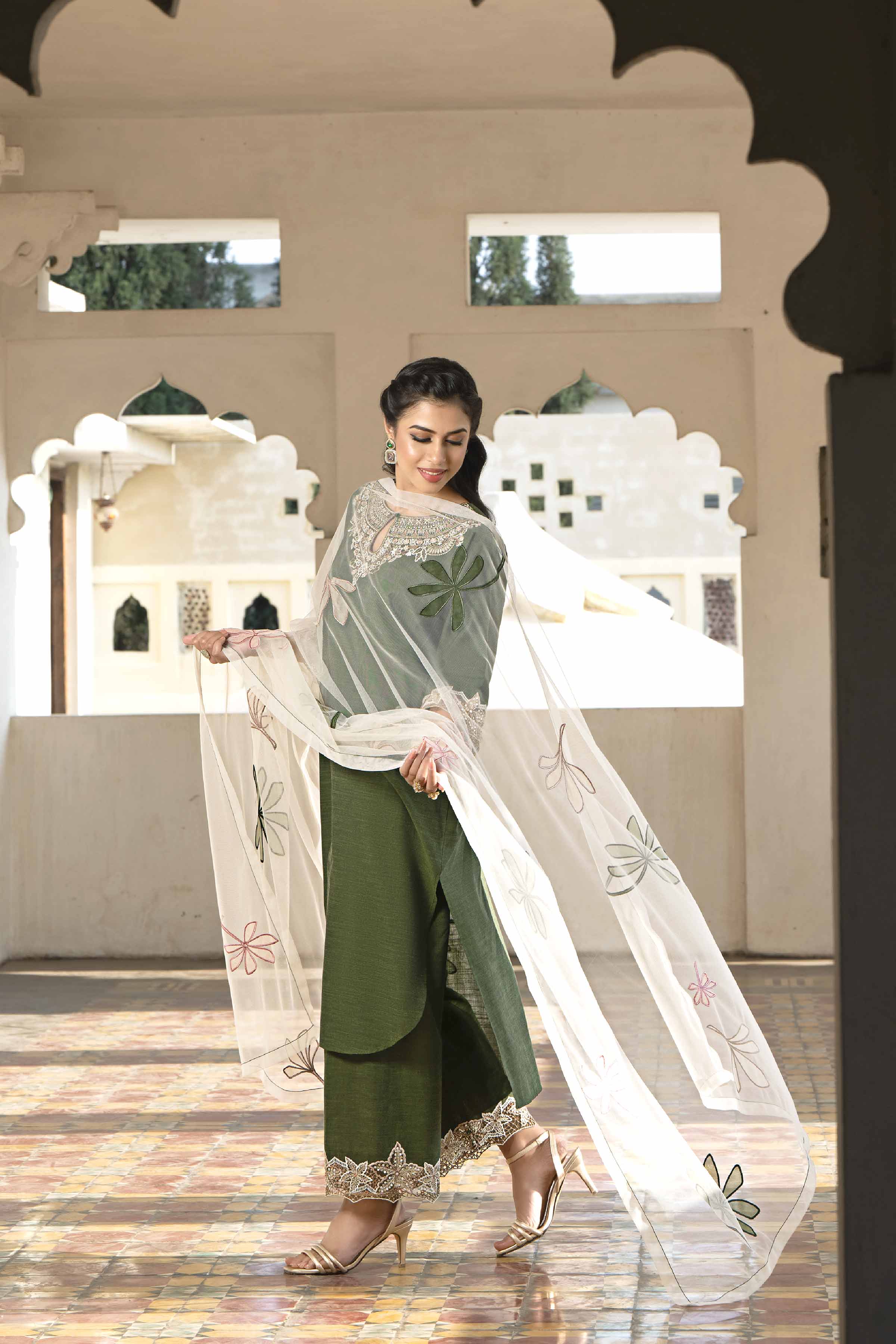 3 Piece - Embroidered Suit - KFE24-86