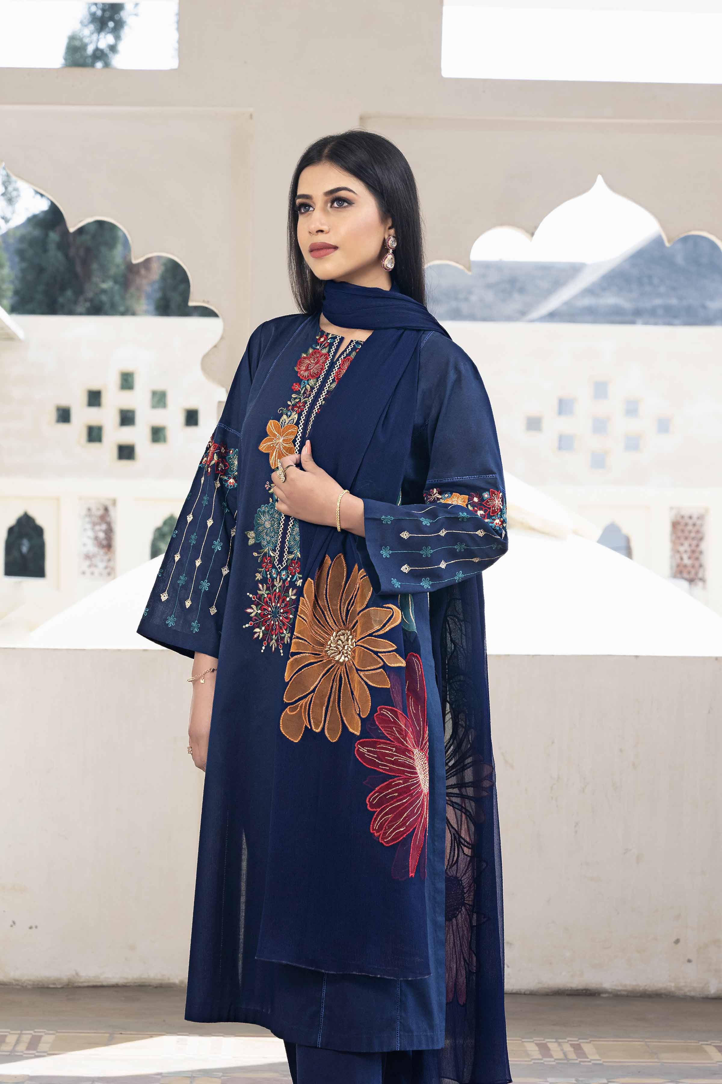 3 Piece - Embroidered Suit - KFE24-89