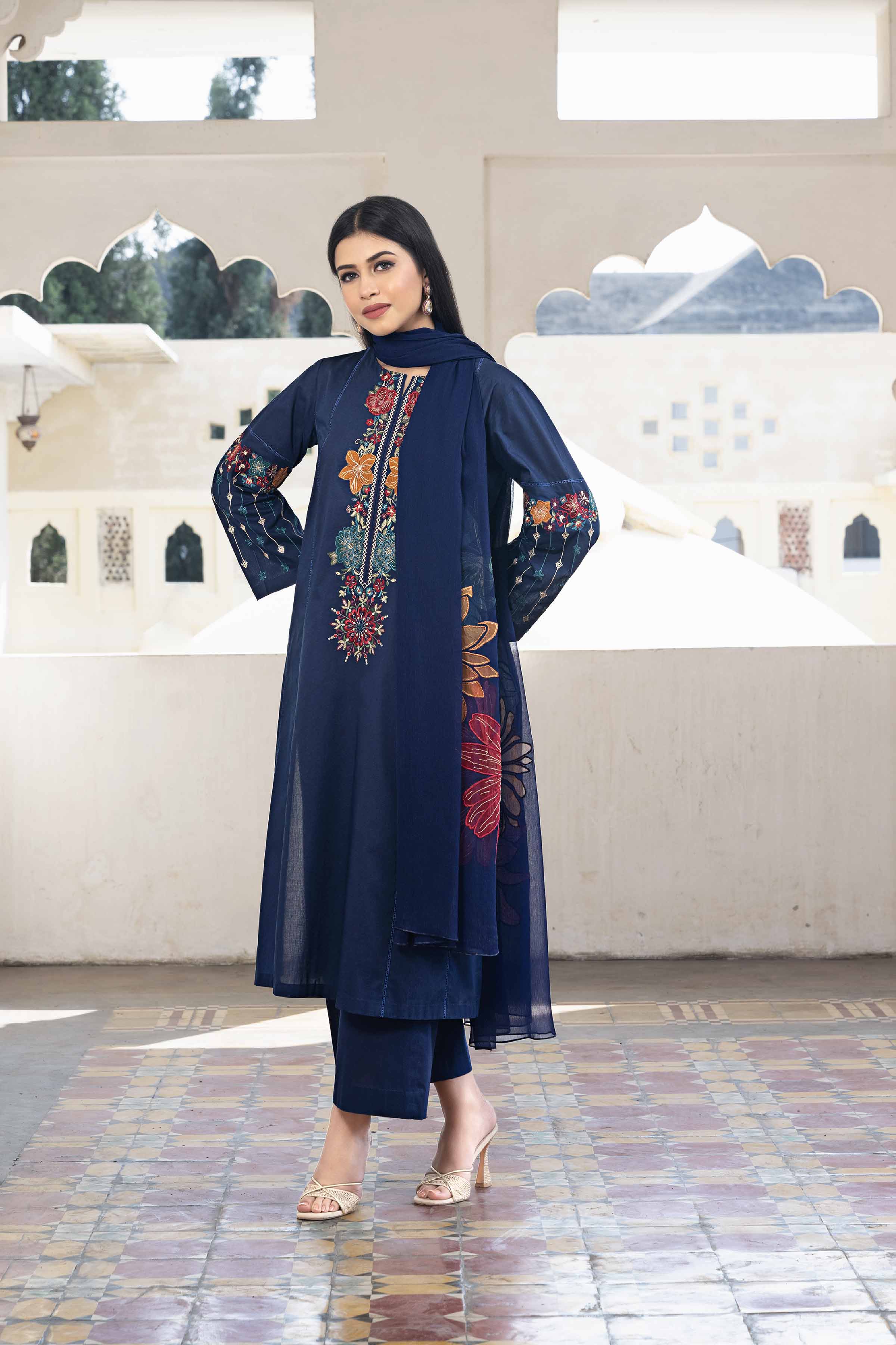 3 Piece - Embroidered Suit - KFE24-89