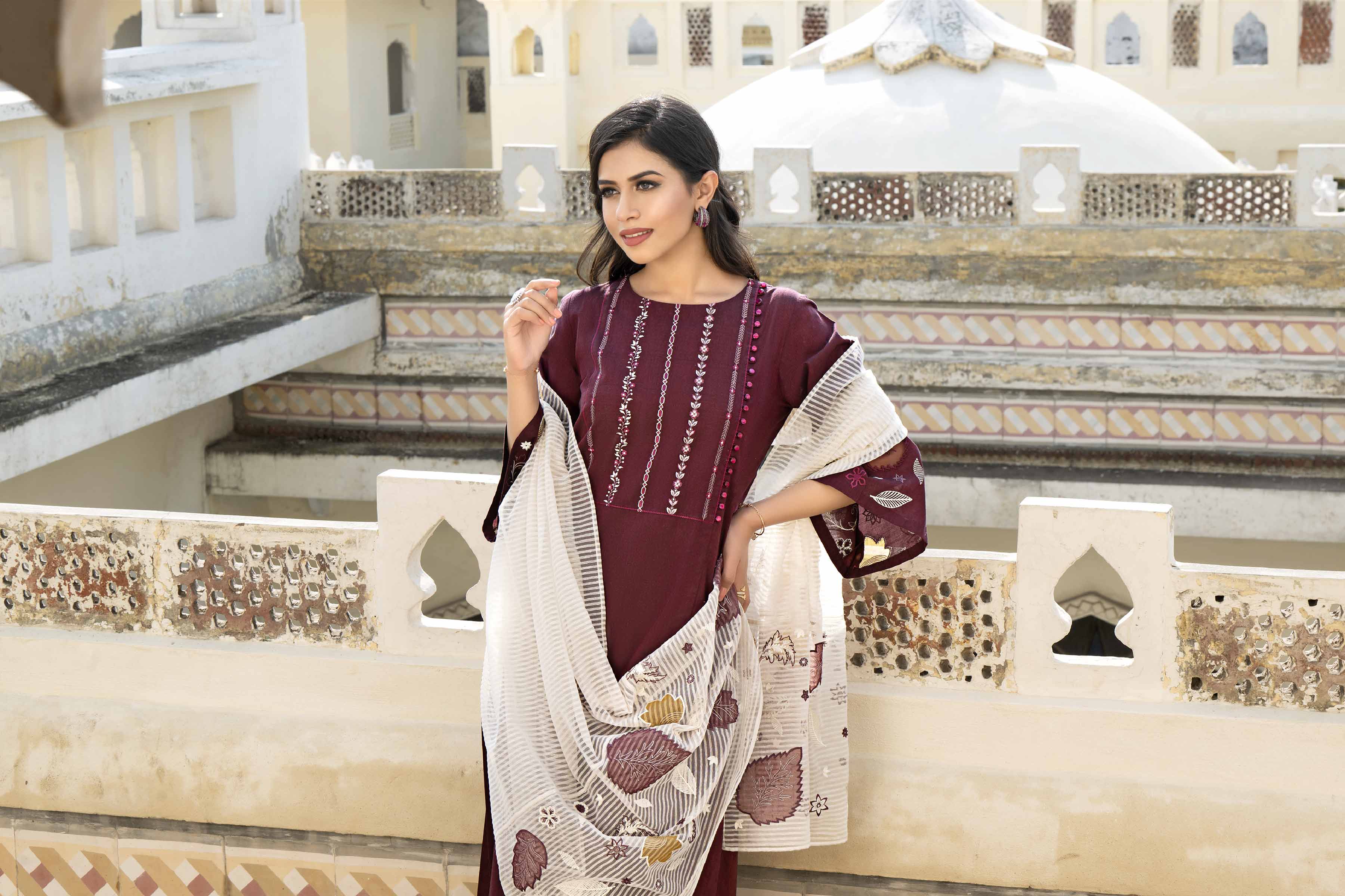 3 Piece - Embroidered Suit - KFE24-90