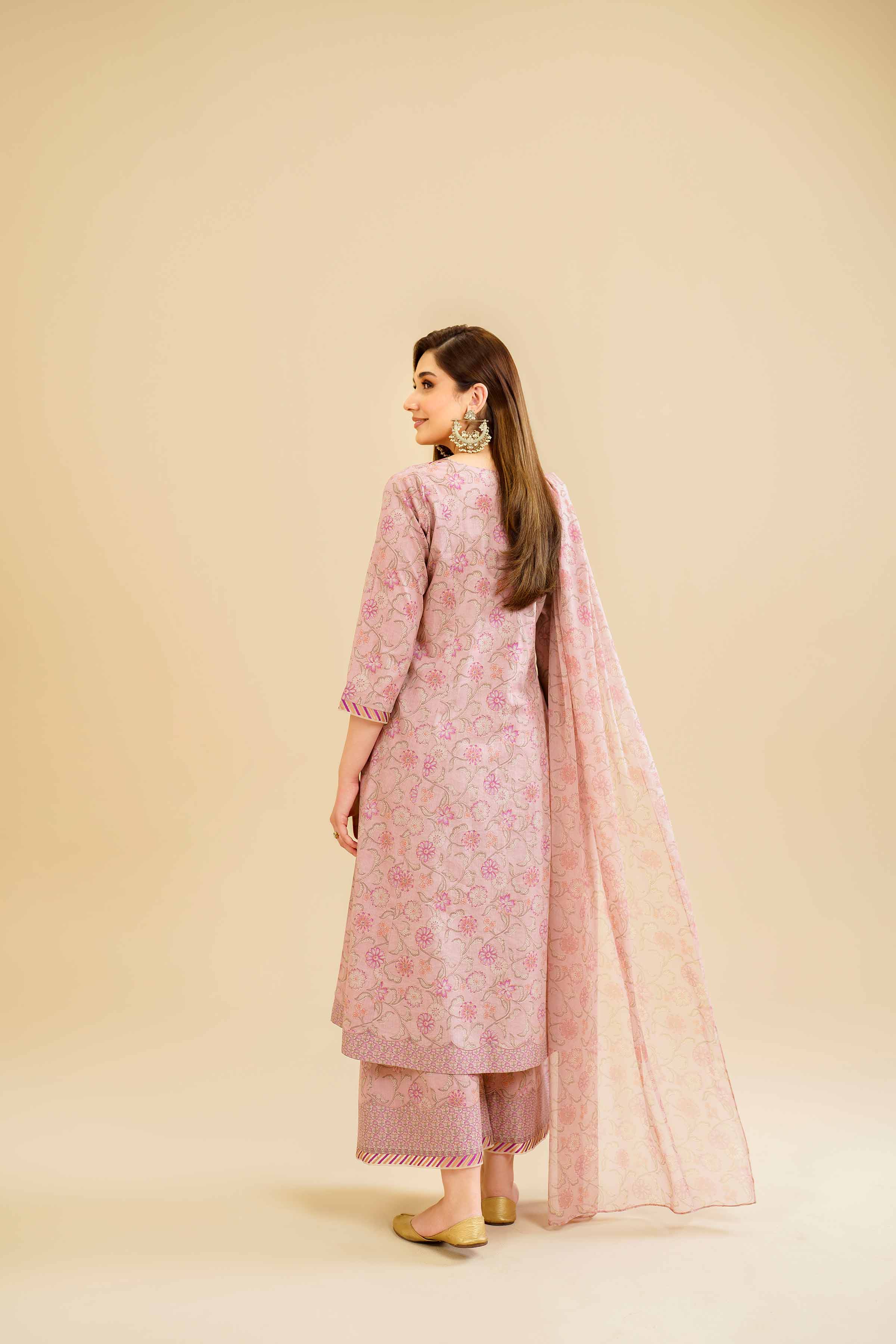 3 Piece - Printed Embroidered Suit - KFE24-91