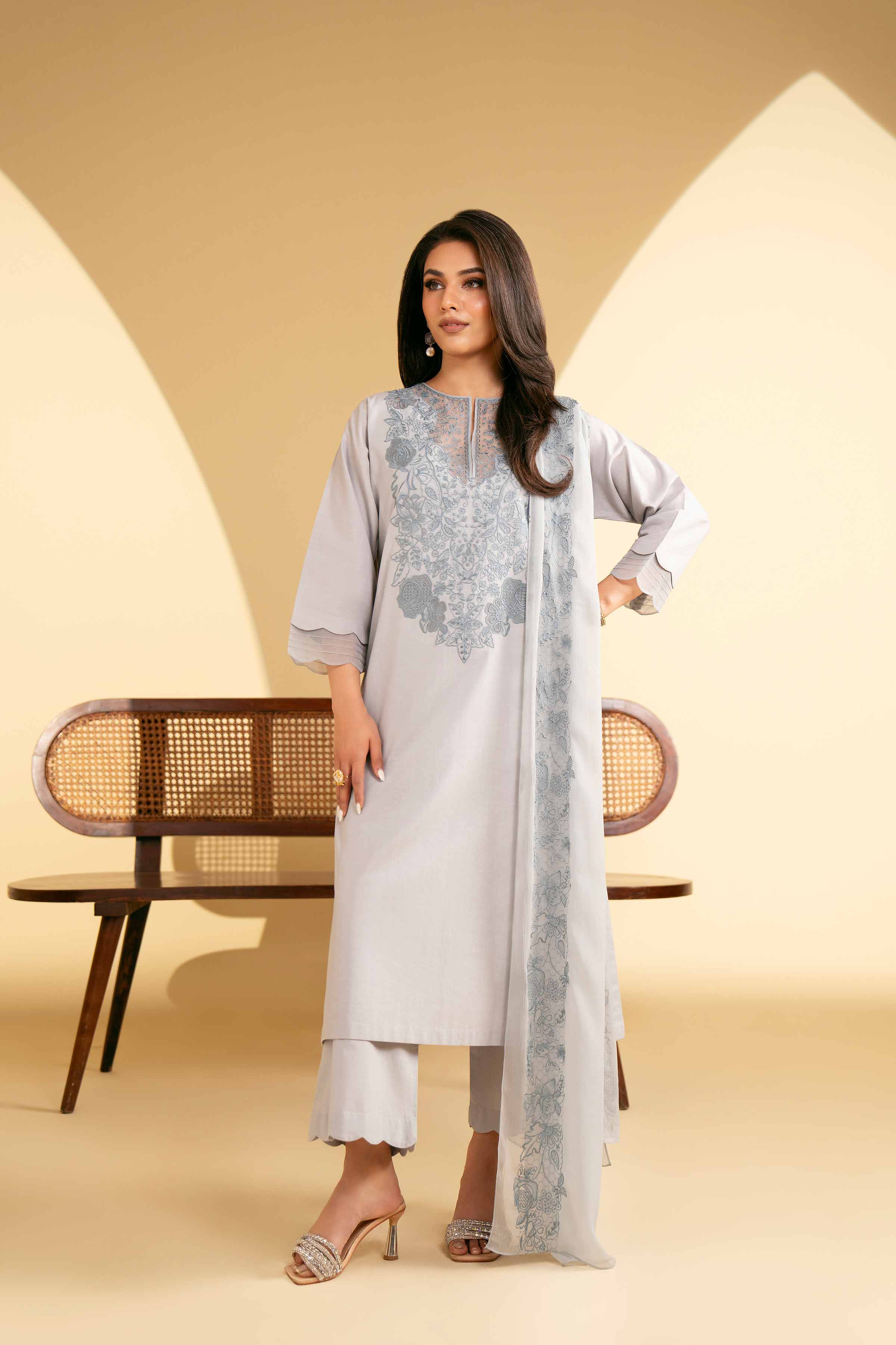 3 Piece - Embroidered Suit - KFE25-06