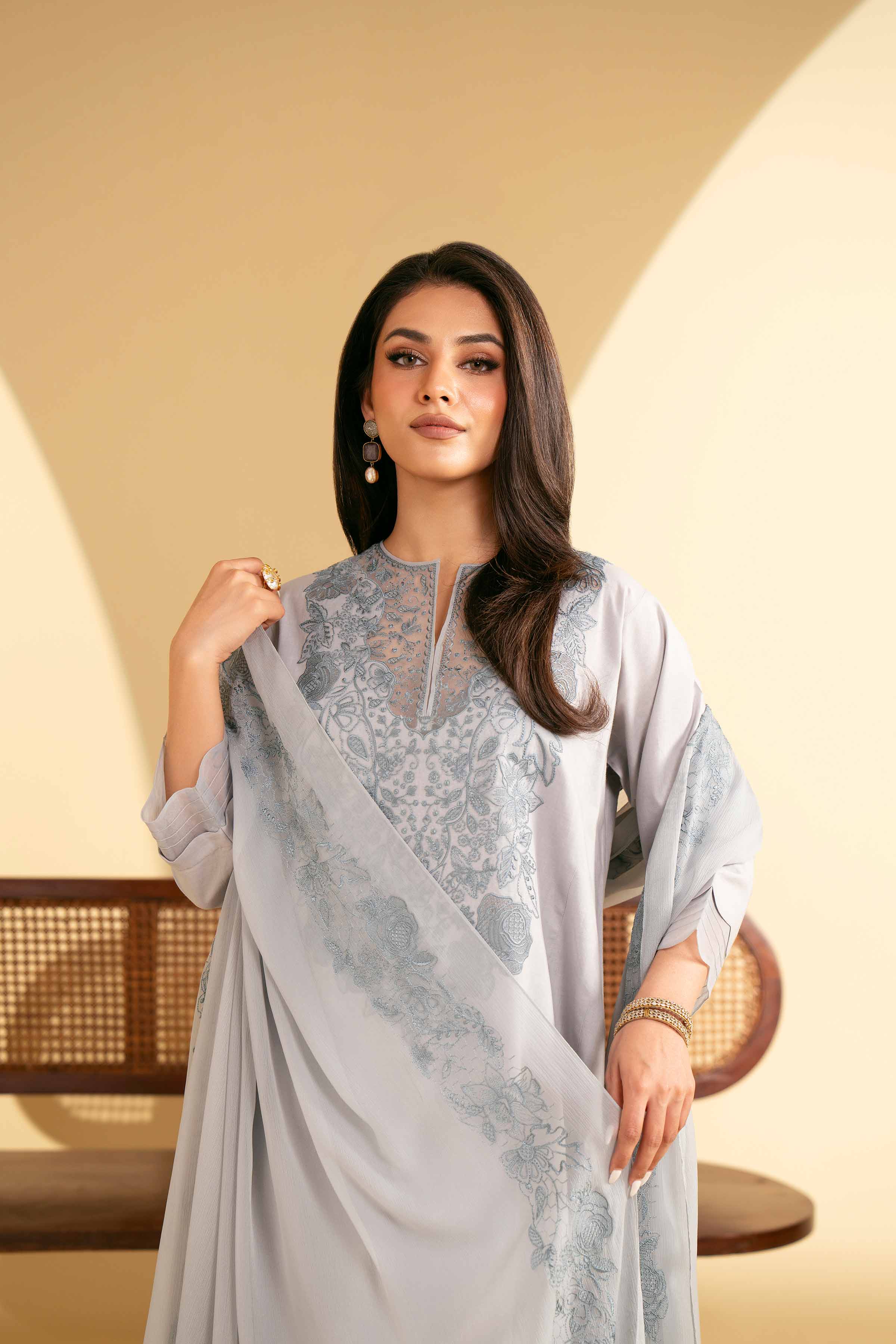 3 Piece - Embroidered Suit - KFE25-06