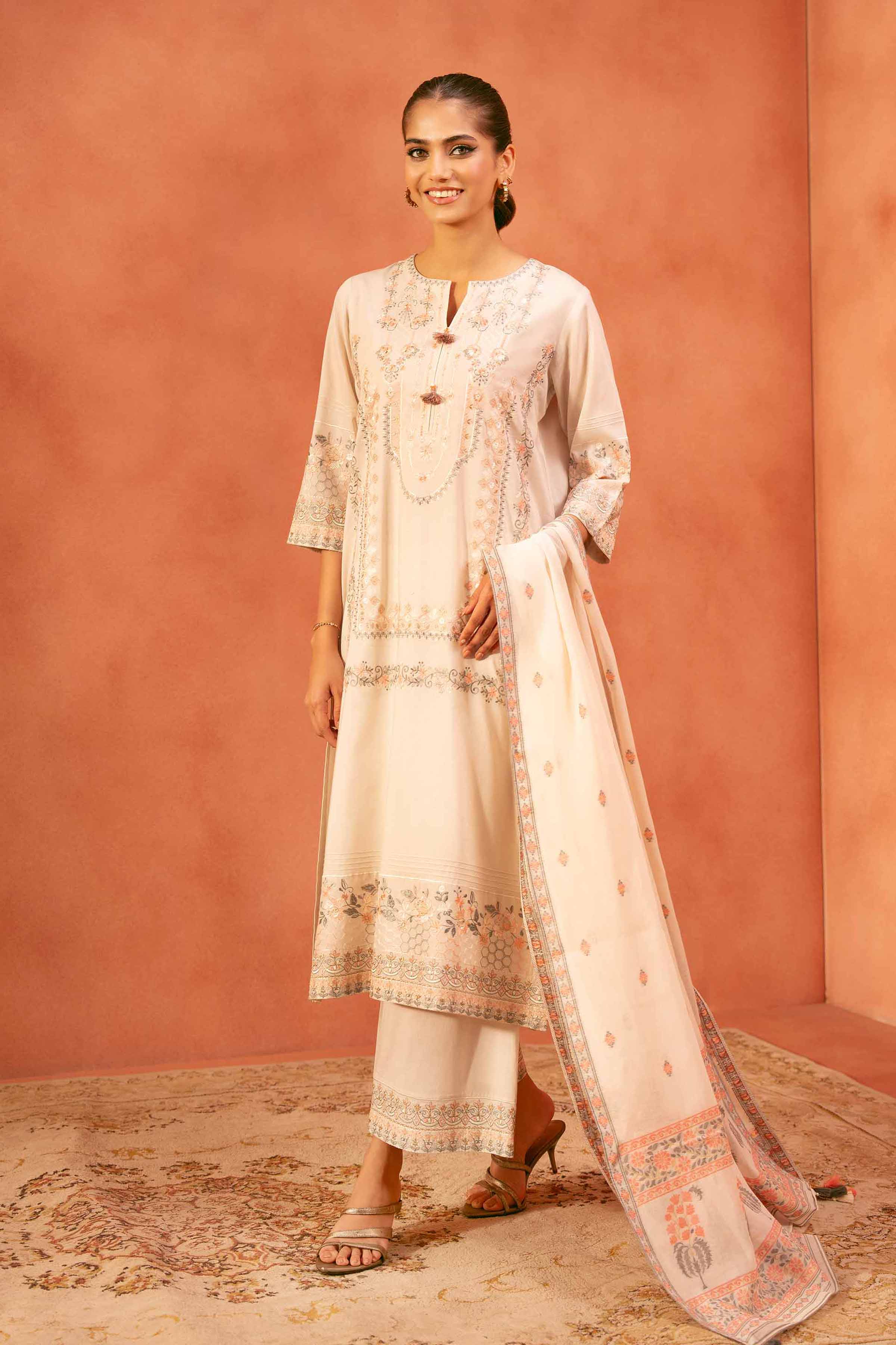 3 Piece - Embroidered Suit - KFE25-116 for Women - Pret Collection | Nishat | Shop Online