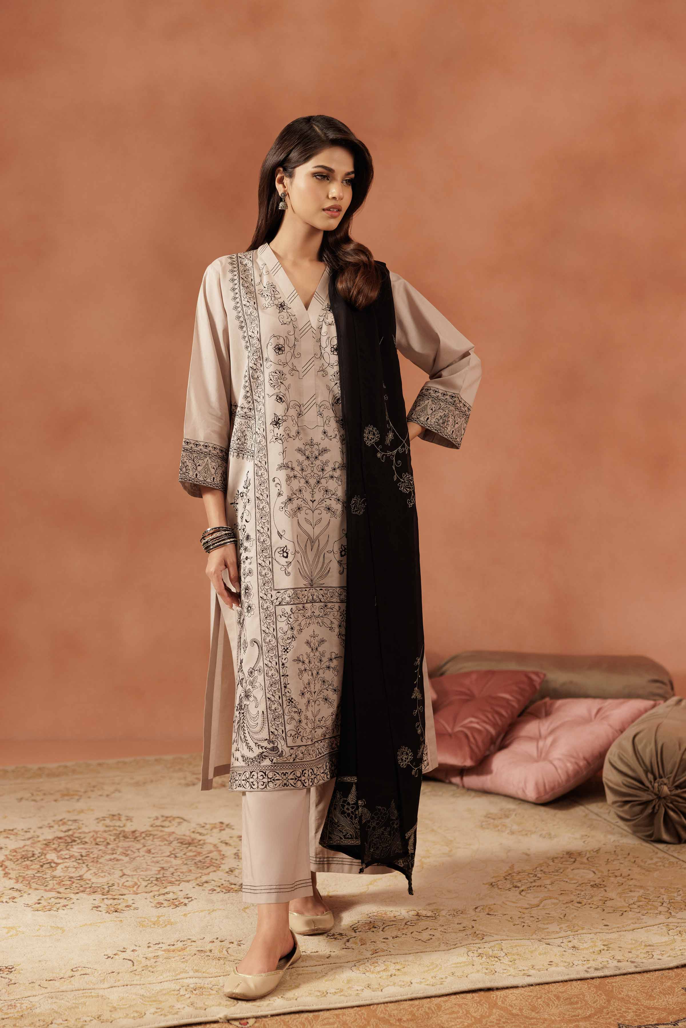 3 Piece - Embroidered Suit - KFE25-179 for Women - Pret Collection | Nishat | Shop Online