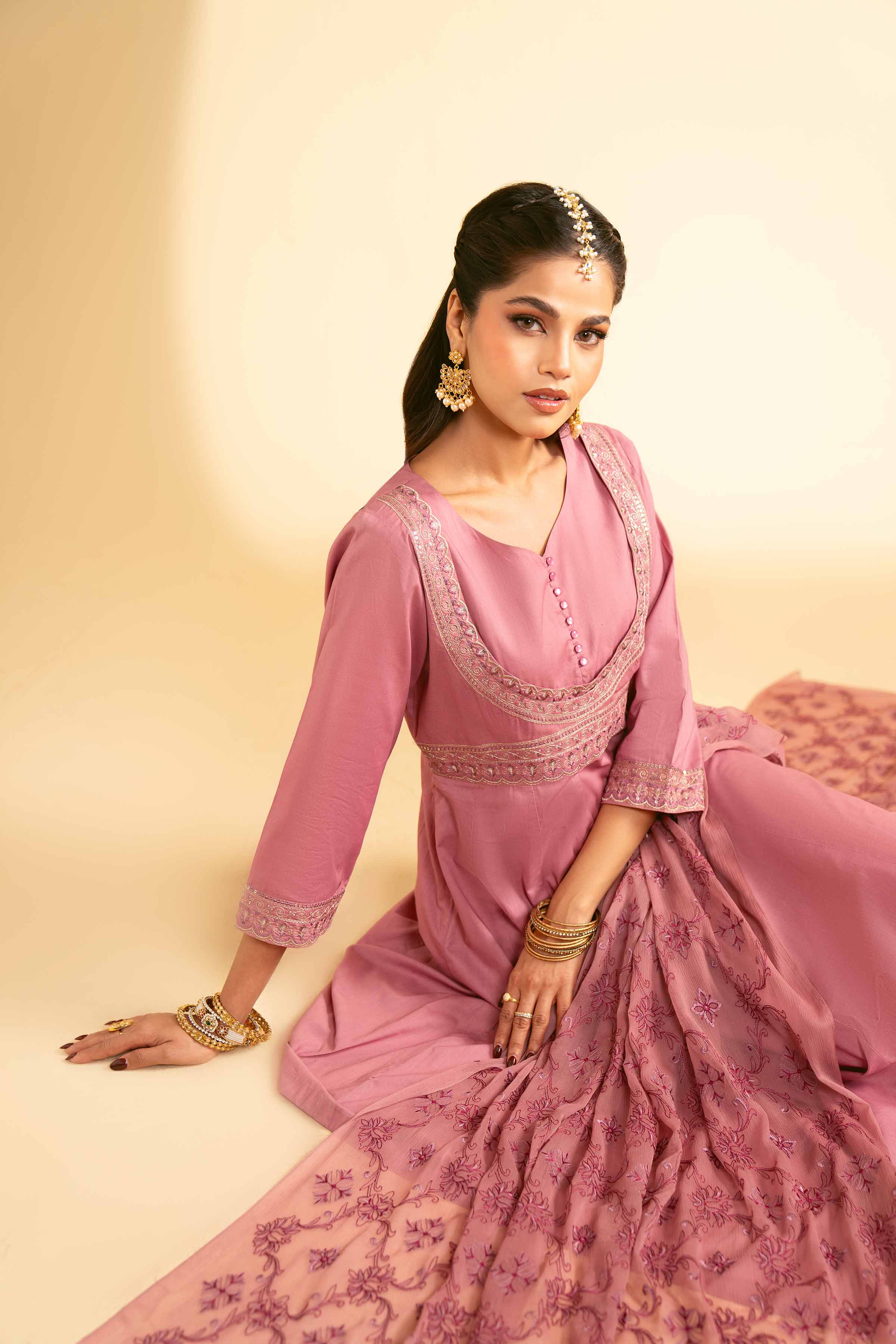 2 Piece - Embroidered Suit - KFE25-18