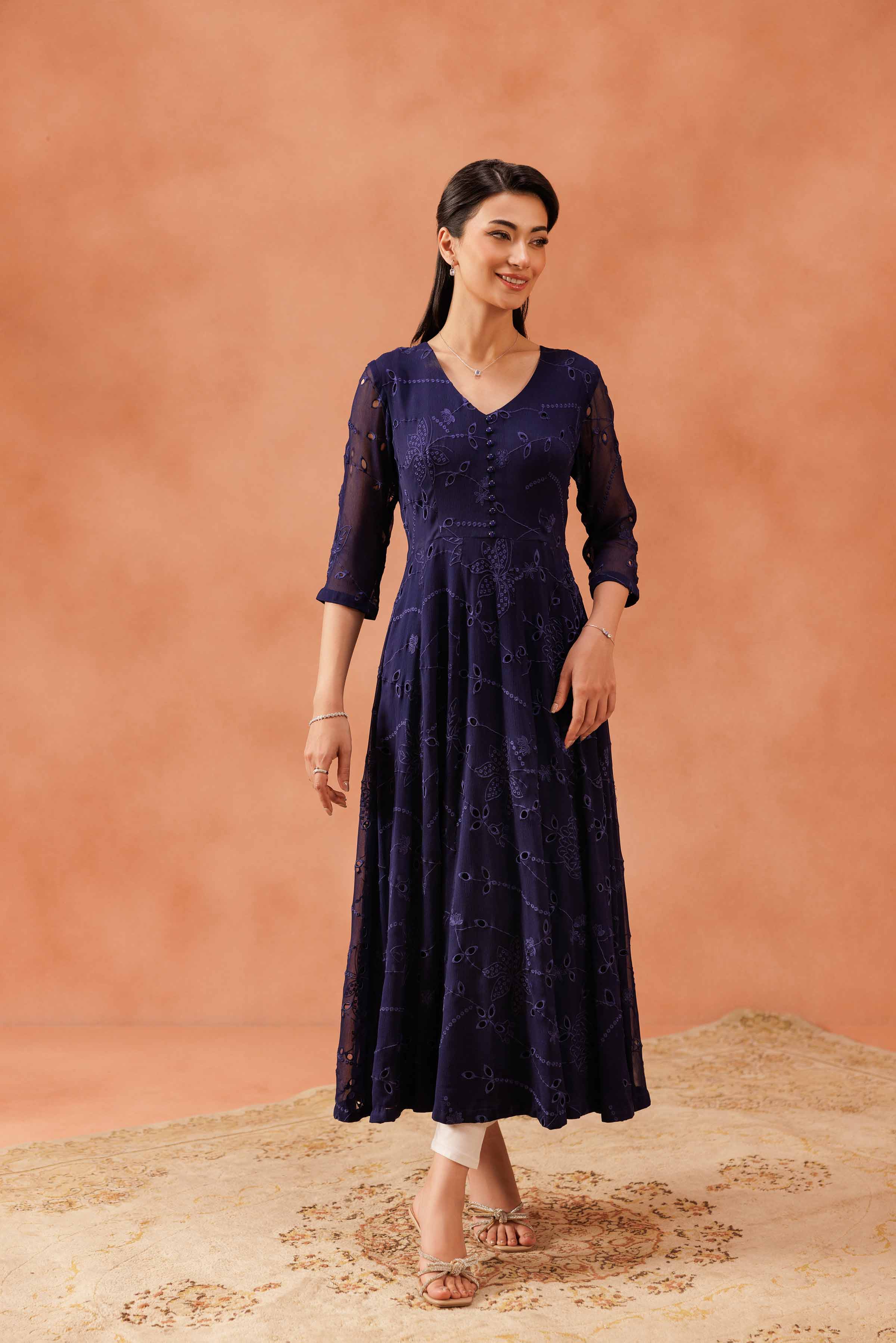 Embroidered Dress - KFE25-35