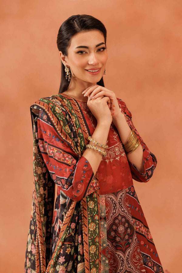 2 Piece - Printed Embroidered Suit - KFE25-43 for Women - Pret Collection | Nishat | Shop Online