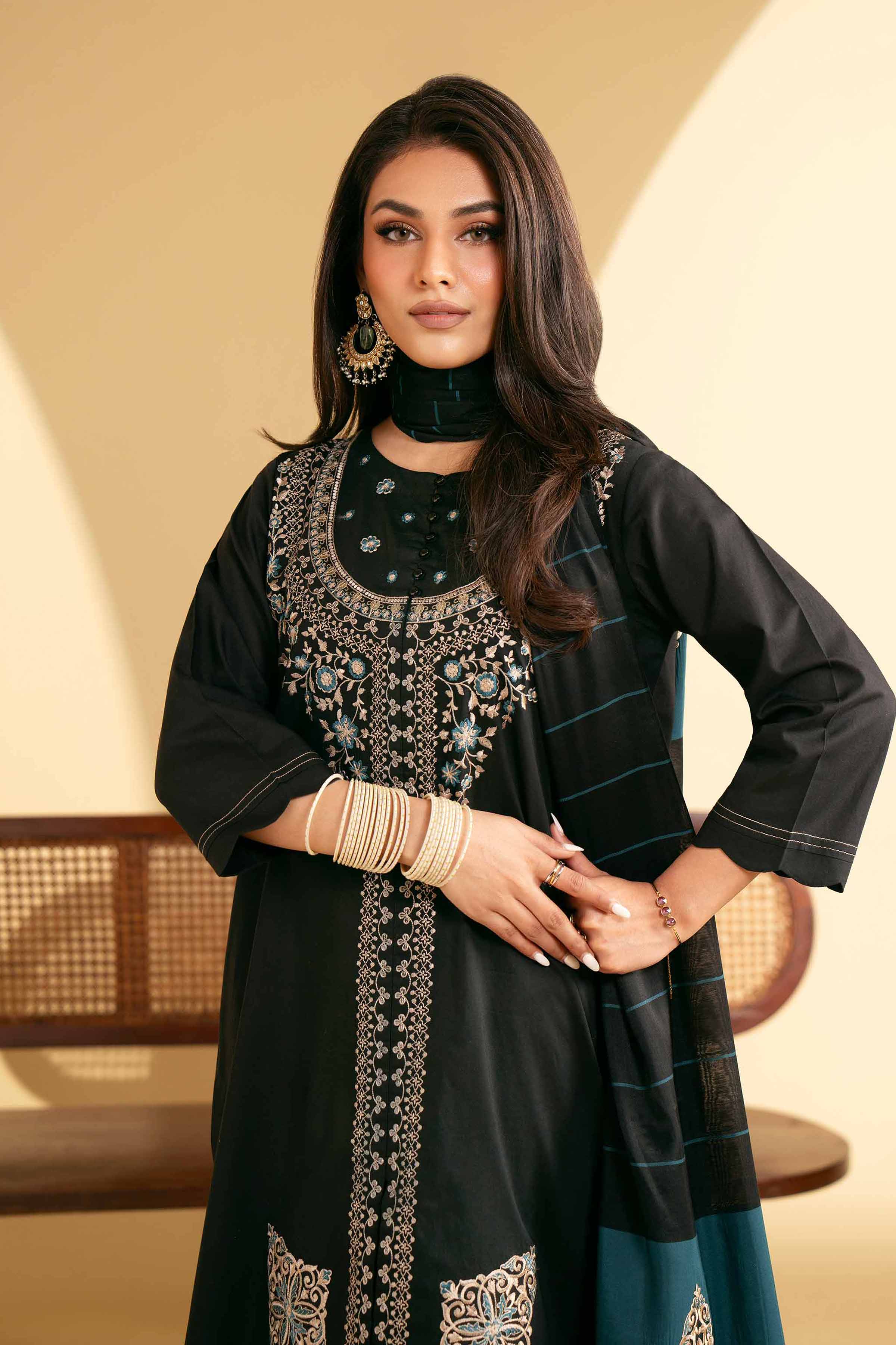 3 Piece - Embroidered Suit - KFE25-71