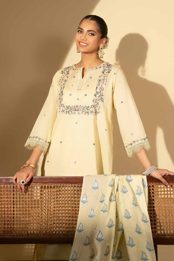 3 Piece -Embroidered Suit - KFE25-76