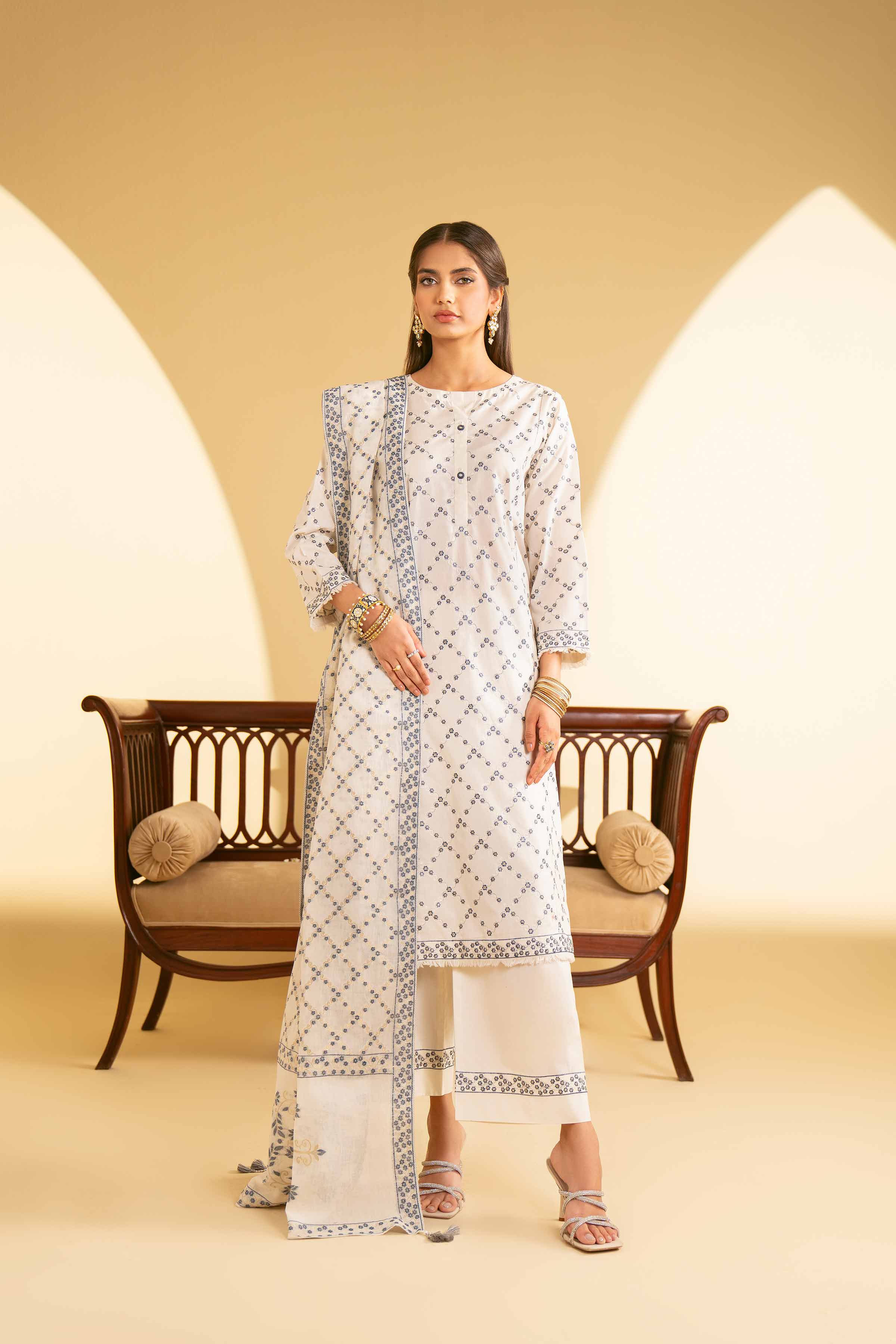 3 Piece - Embroidered Suit - KFE25-90