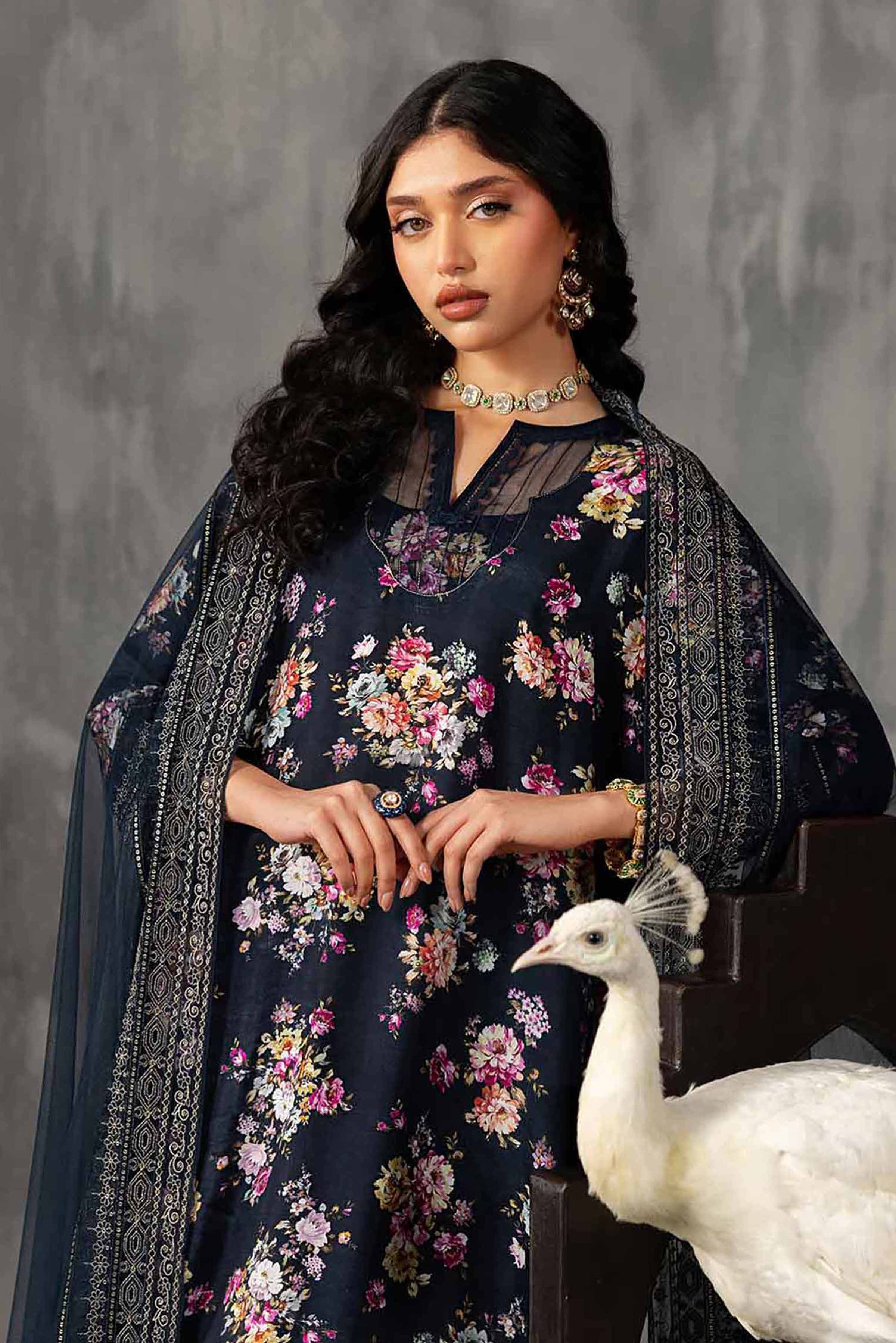 3 Piece - Printed Embroidered Suit - KFE26-118