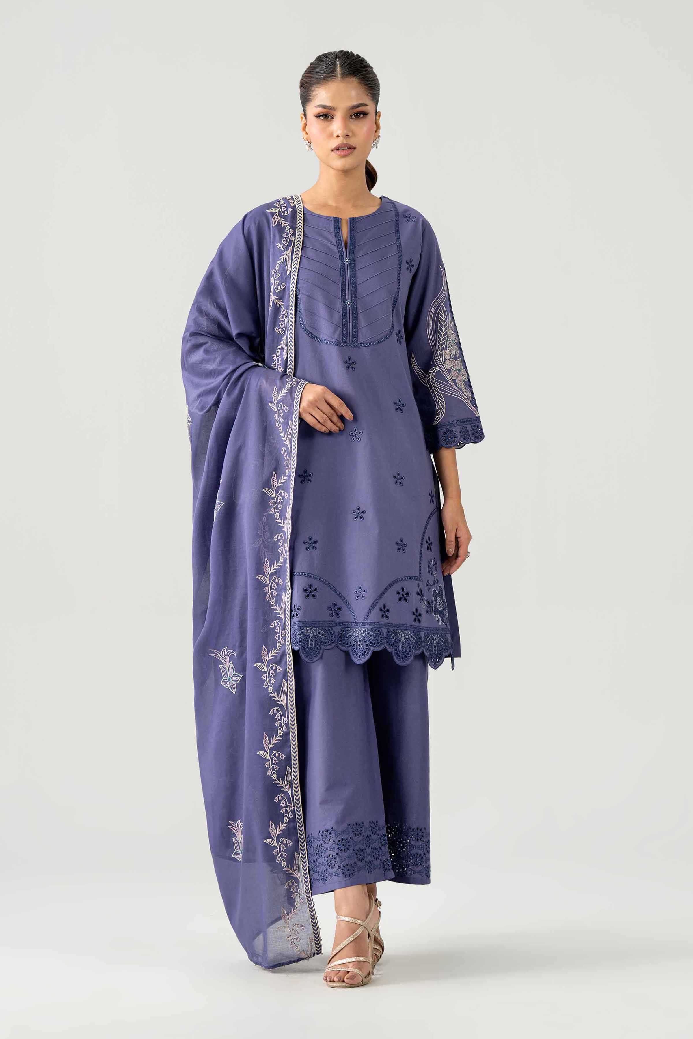 3 Piece - Embroidered Suit - KFE26-186
