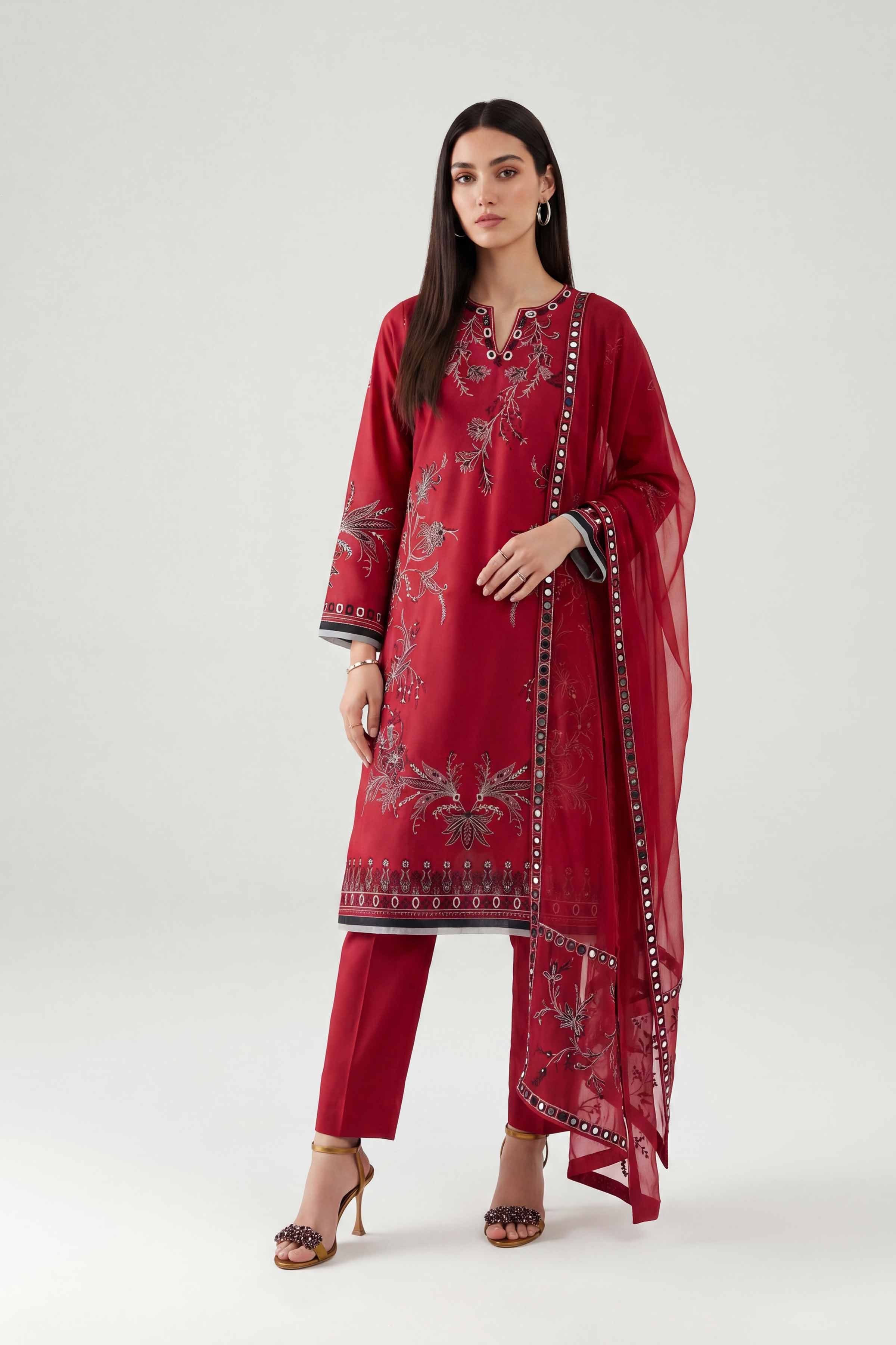 3 Piece - Embroidered Suit - KFE26-187