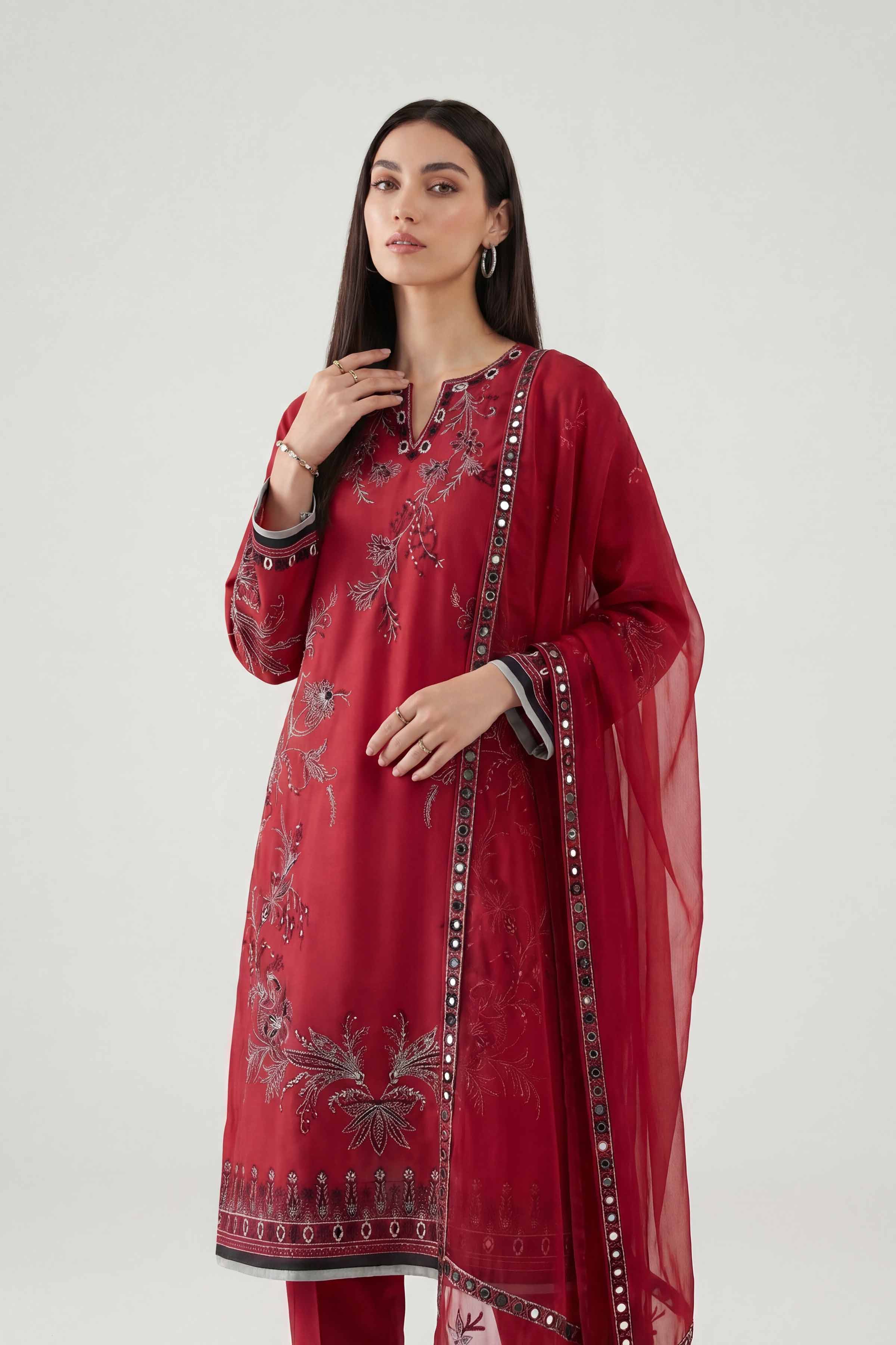 3 Piece - Embroidered Suit - KFE26-187
