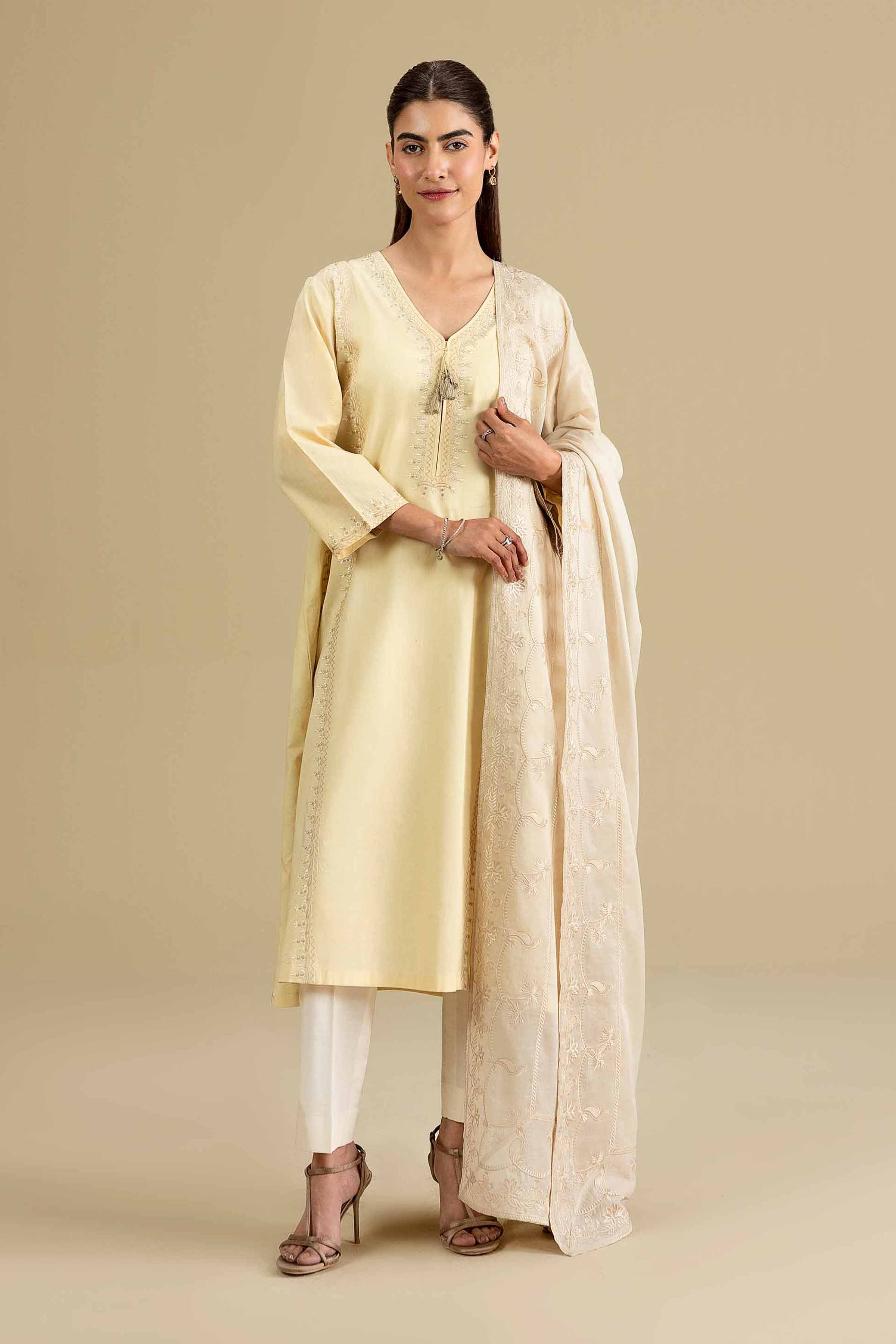 Embroidered Dupatta - KFE26-195