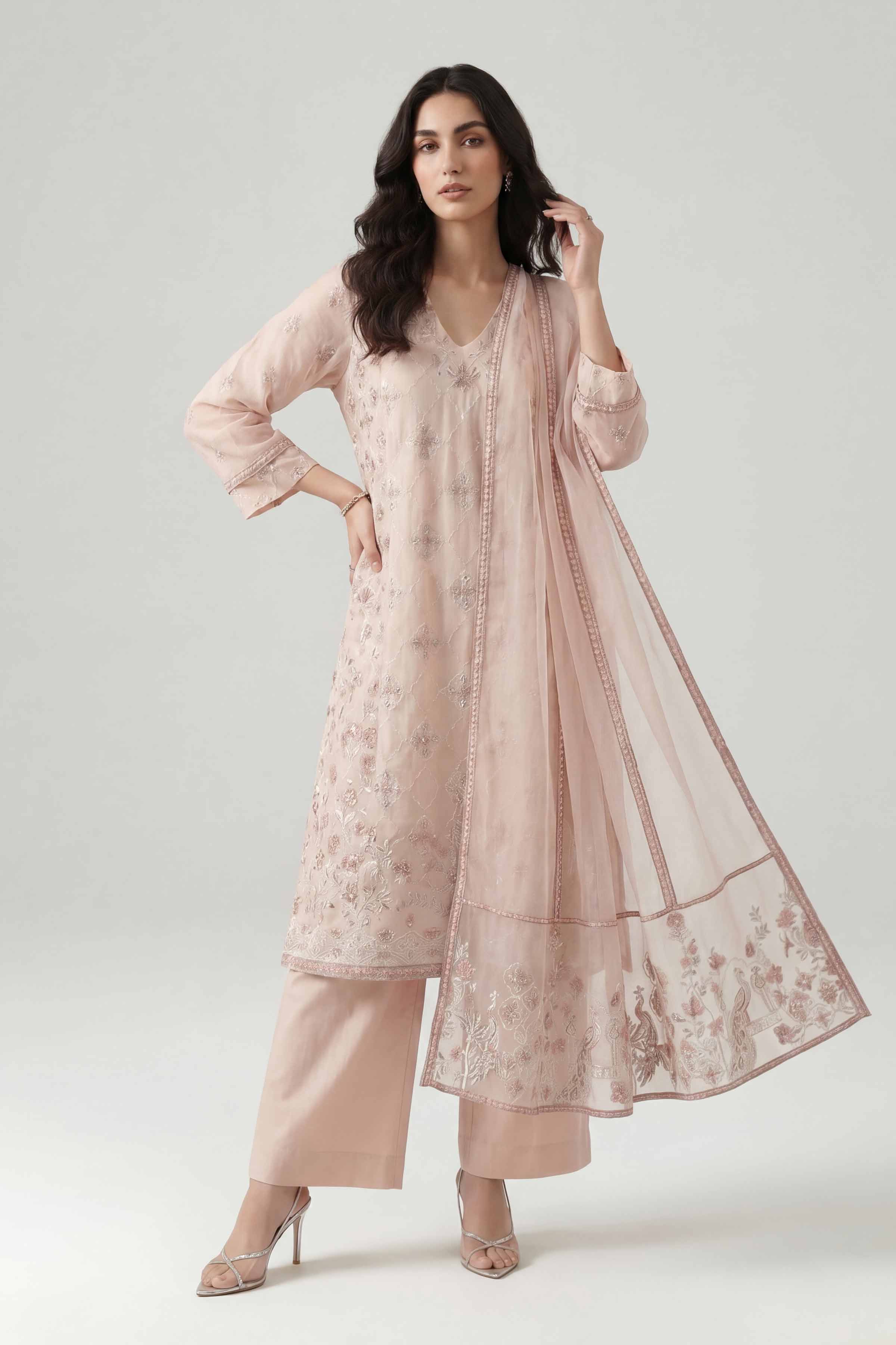 3 Piece - Embroidered Suit - KFE26-201