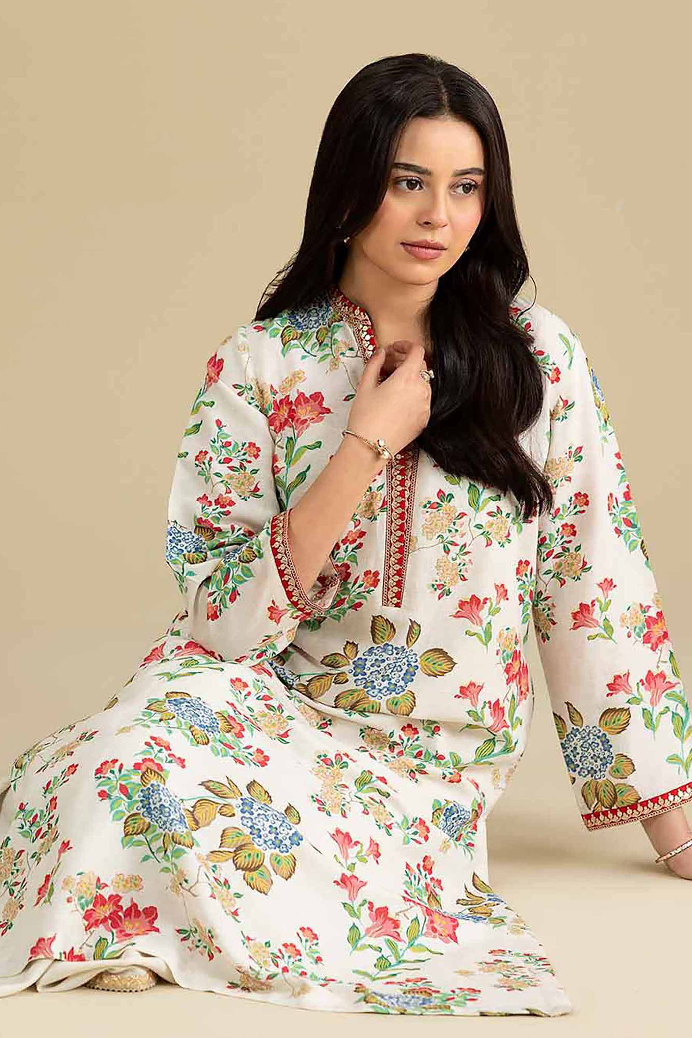 2 Piece - Printed Embroidered Suit - KFE26-209