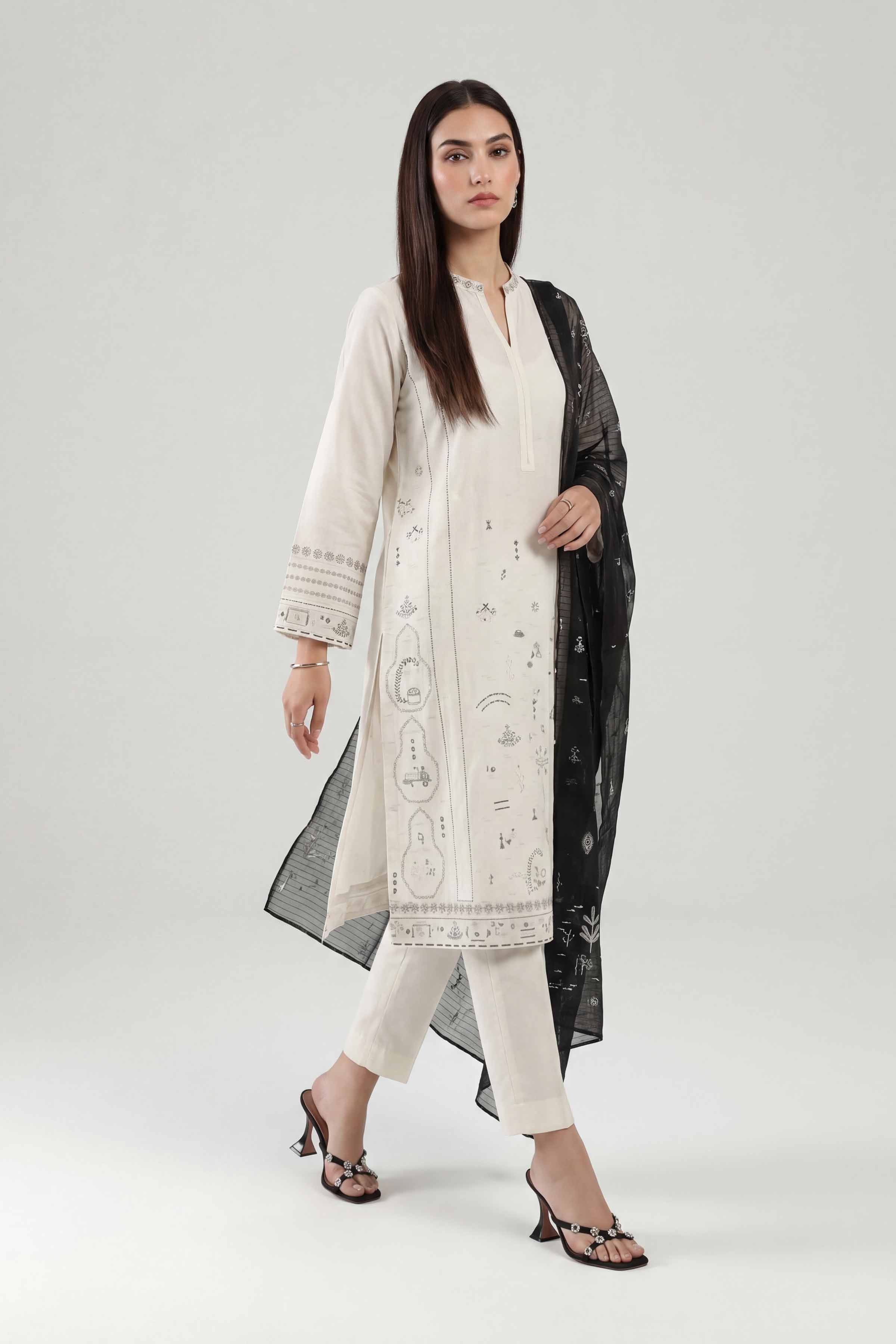 3 Piece - Embroidered Suit - KFE26-213