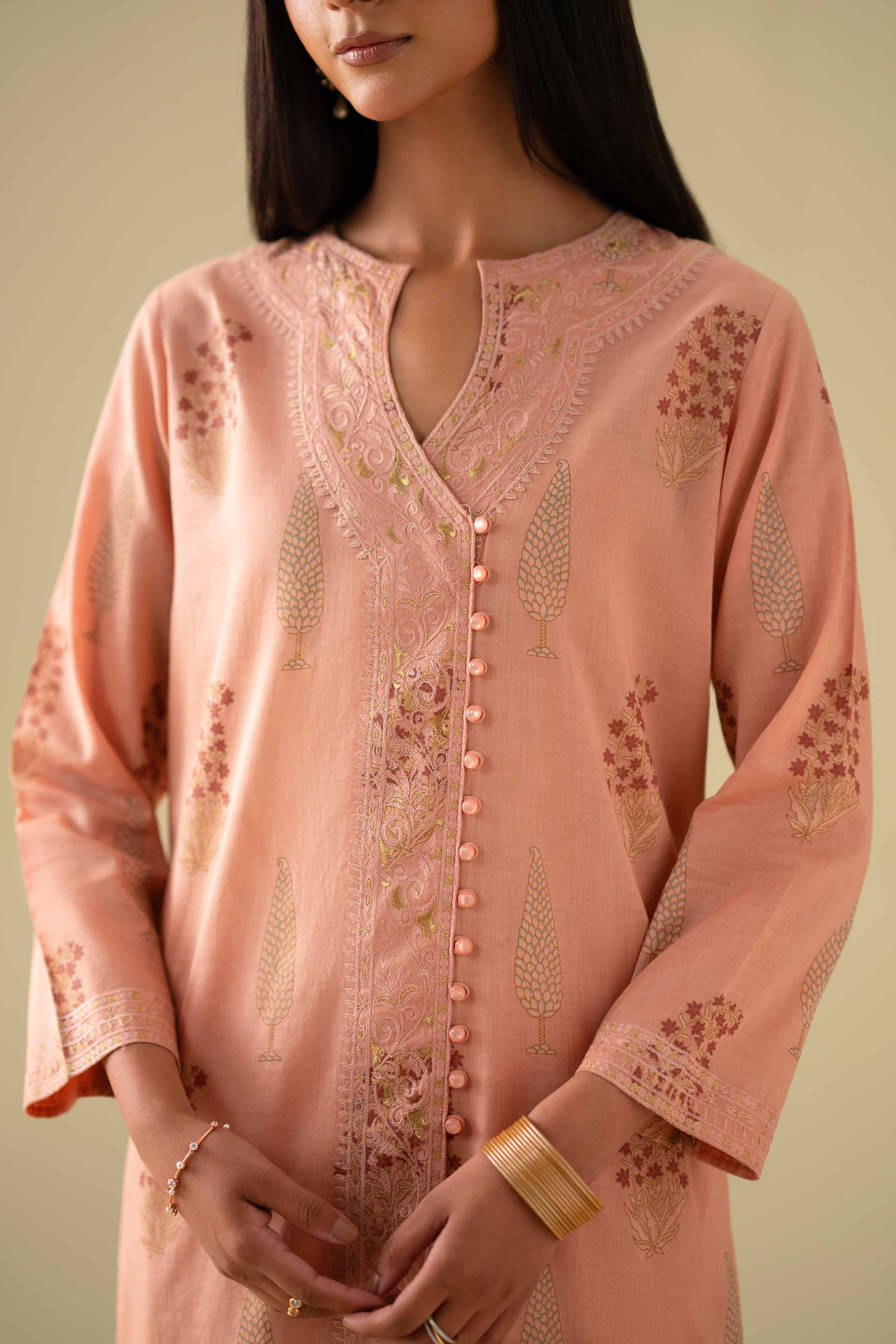 3 Piece - Printed Embroidered Suit - KFE26-77 for Women - Pret Collection | Nishat | Shop Online
