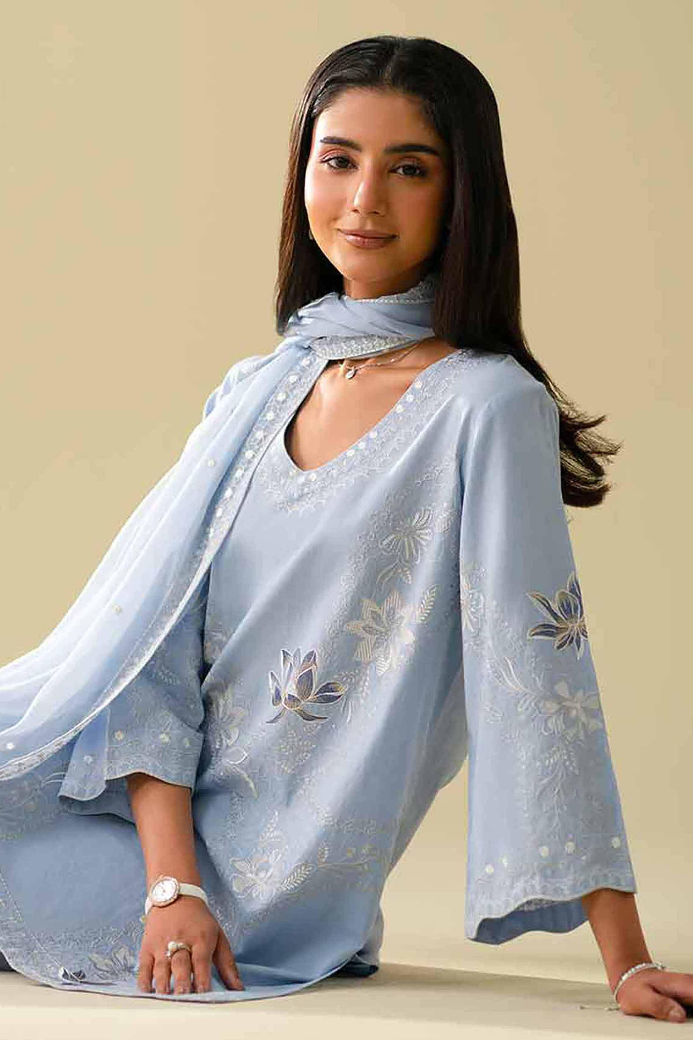 3 Piece - Embroidered Suit - KFE26-85 for Women - Pret Collection | Nishat | Shop Online