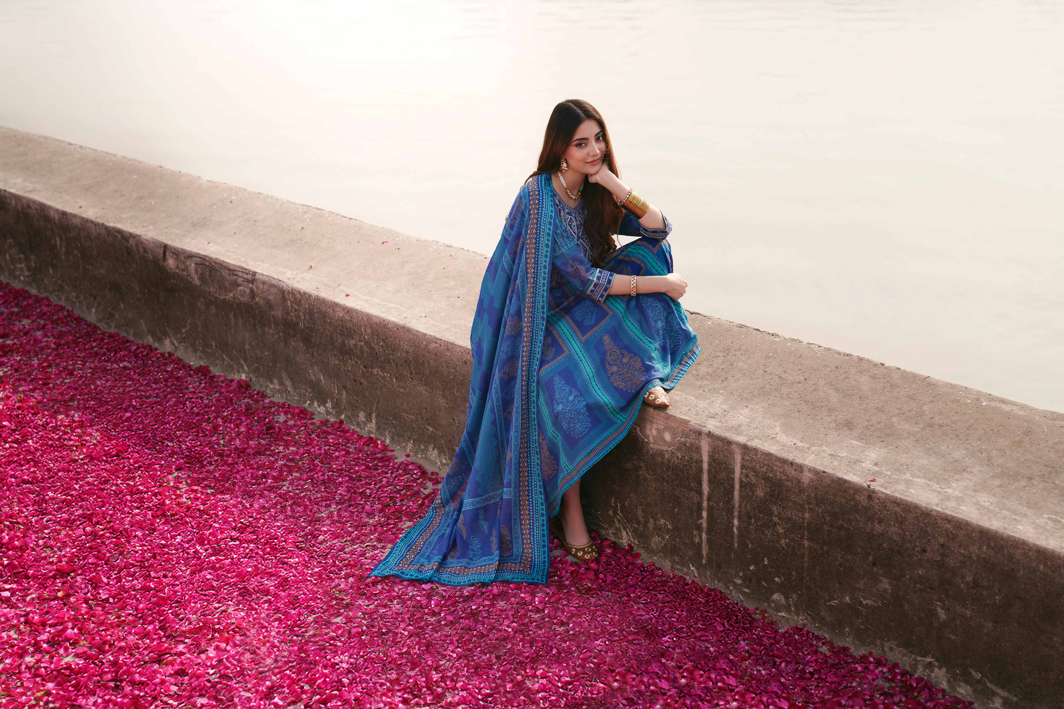 3 Piece - Printed Embroidered Suit - KFE26-87