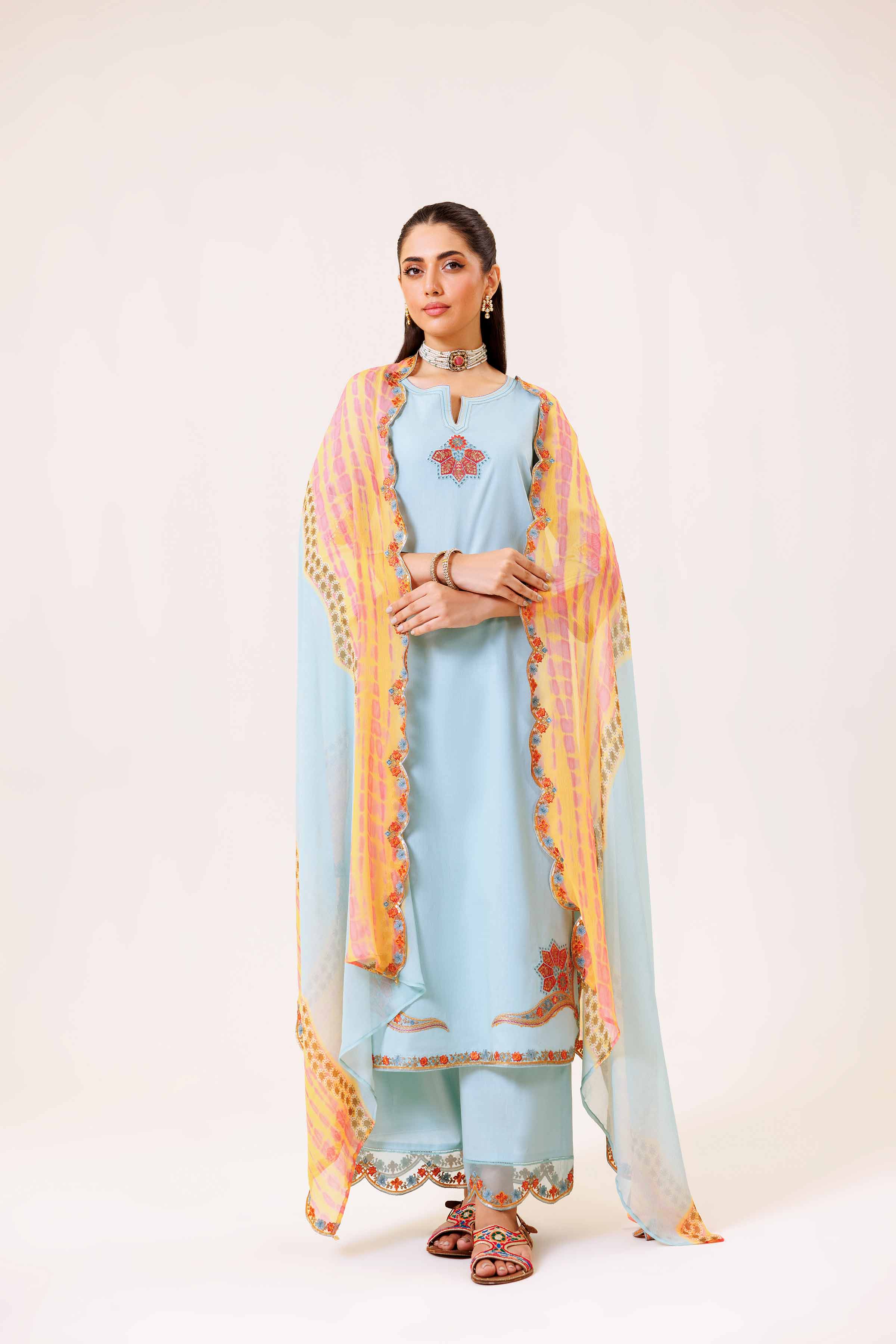 3 Piece - Embroidered Suit - KFS24-80