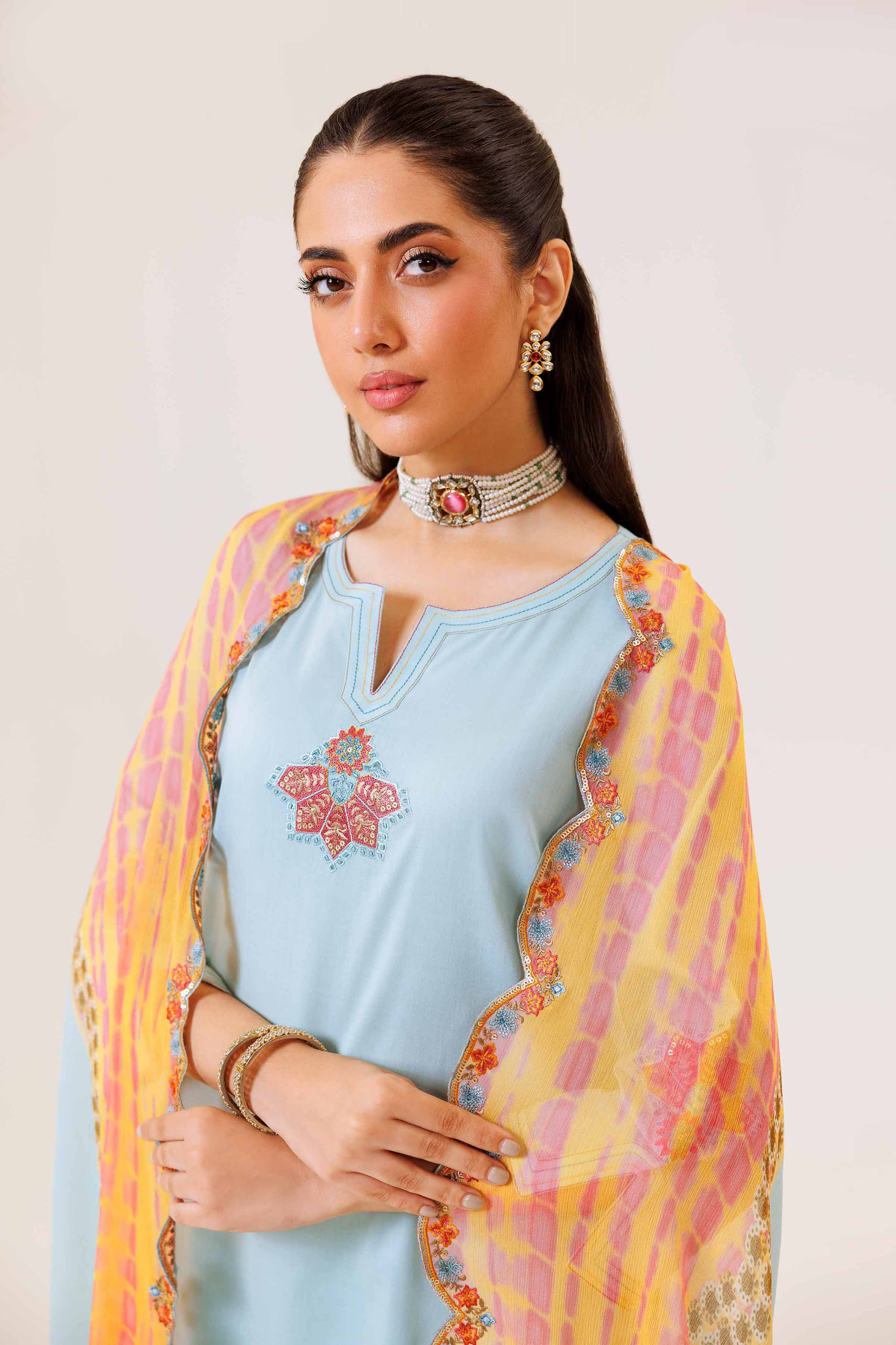 3 Piece - Embroidered Suit - KFS24-80