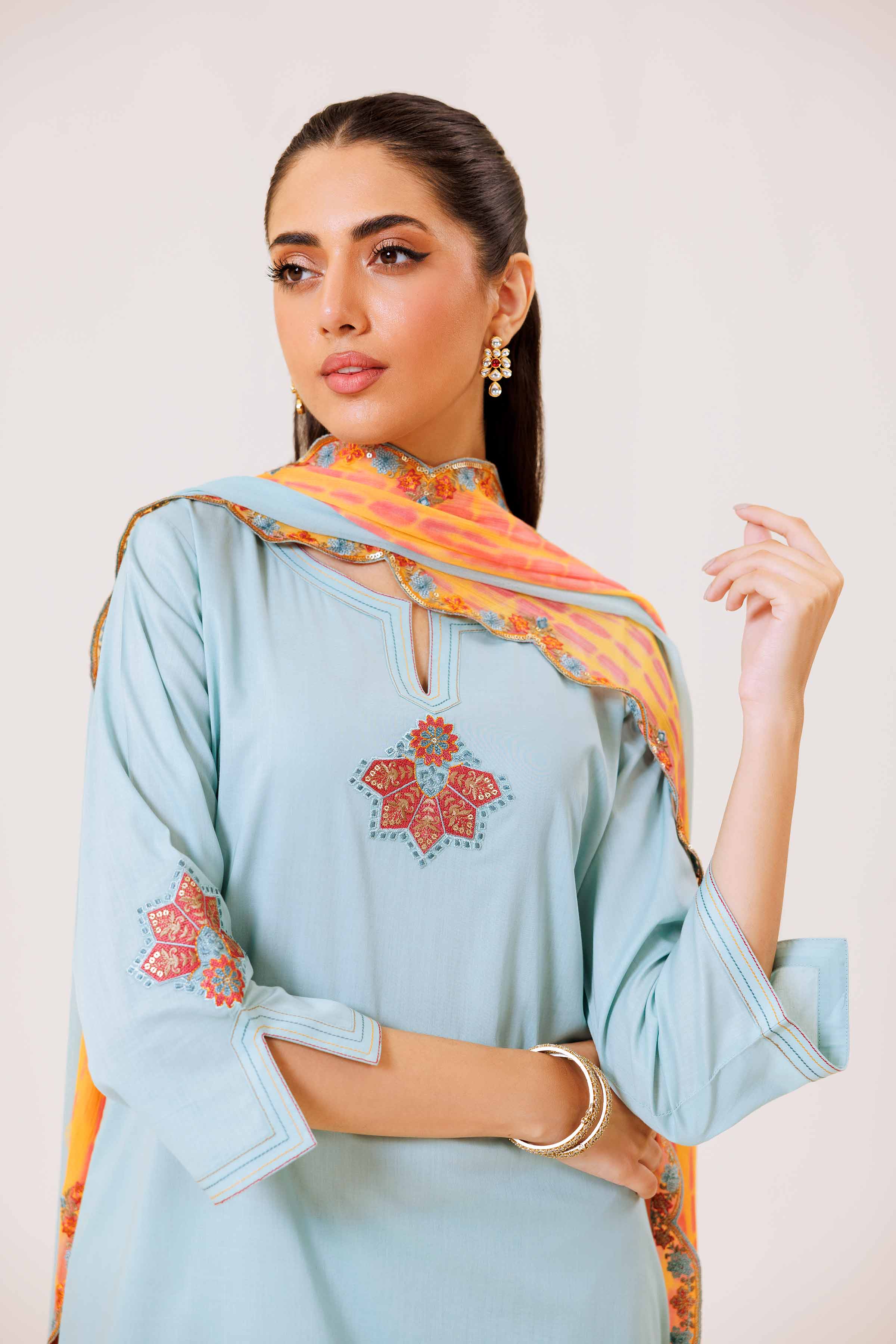 3 Piece - Embroidered Suit - KFS24-80