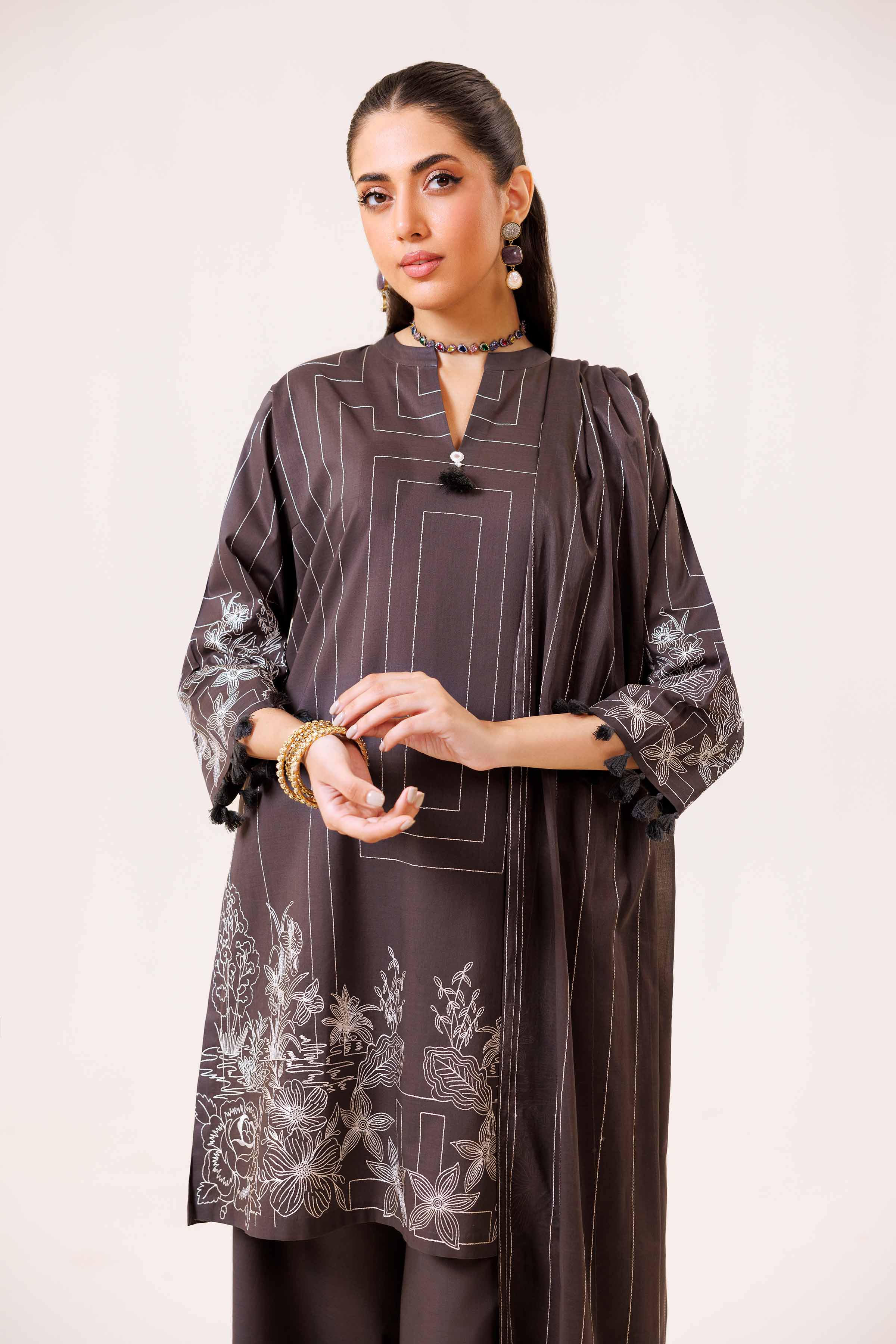3 Piece - Embroidered Suit - KFS24-86