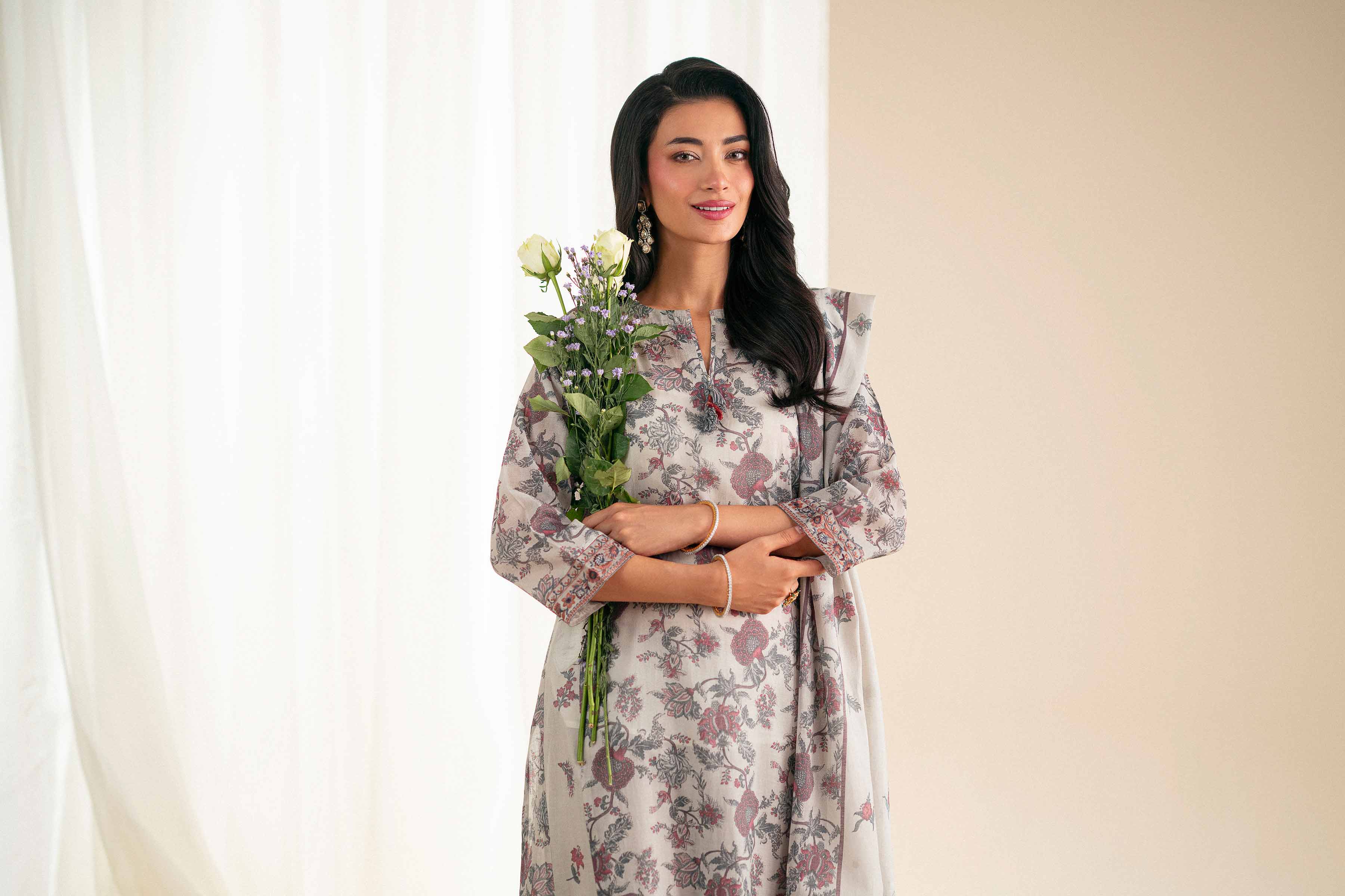 3 Piece - Printed Embroidered Suit - KFS25-115 - for Women - Pret Collection | Nishat | Shop Online