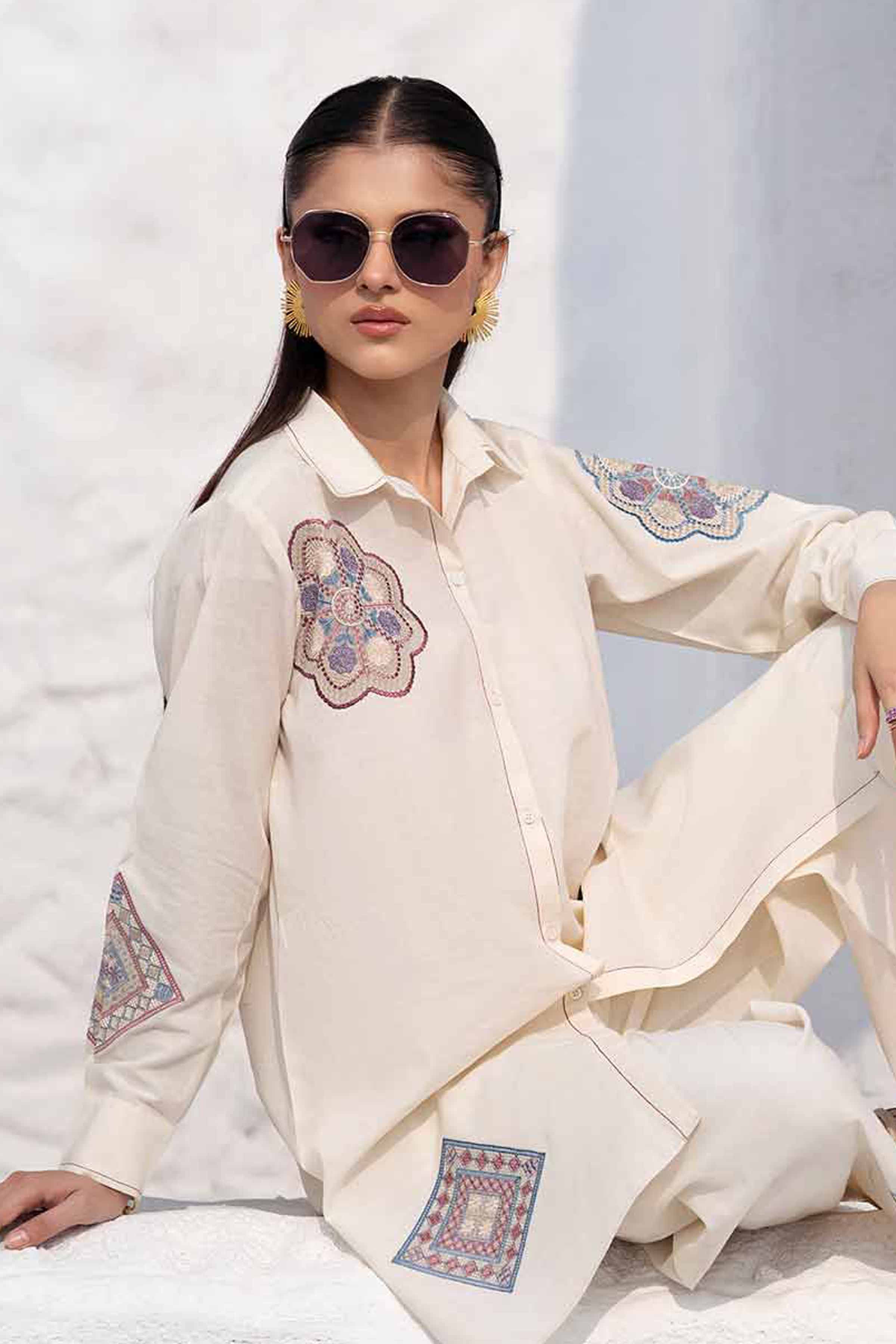 2 Piece - Embroidered Suit - KFS25-14