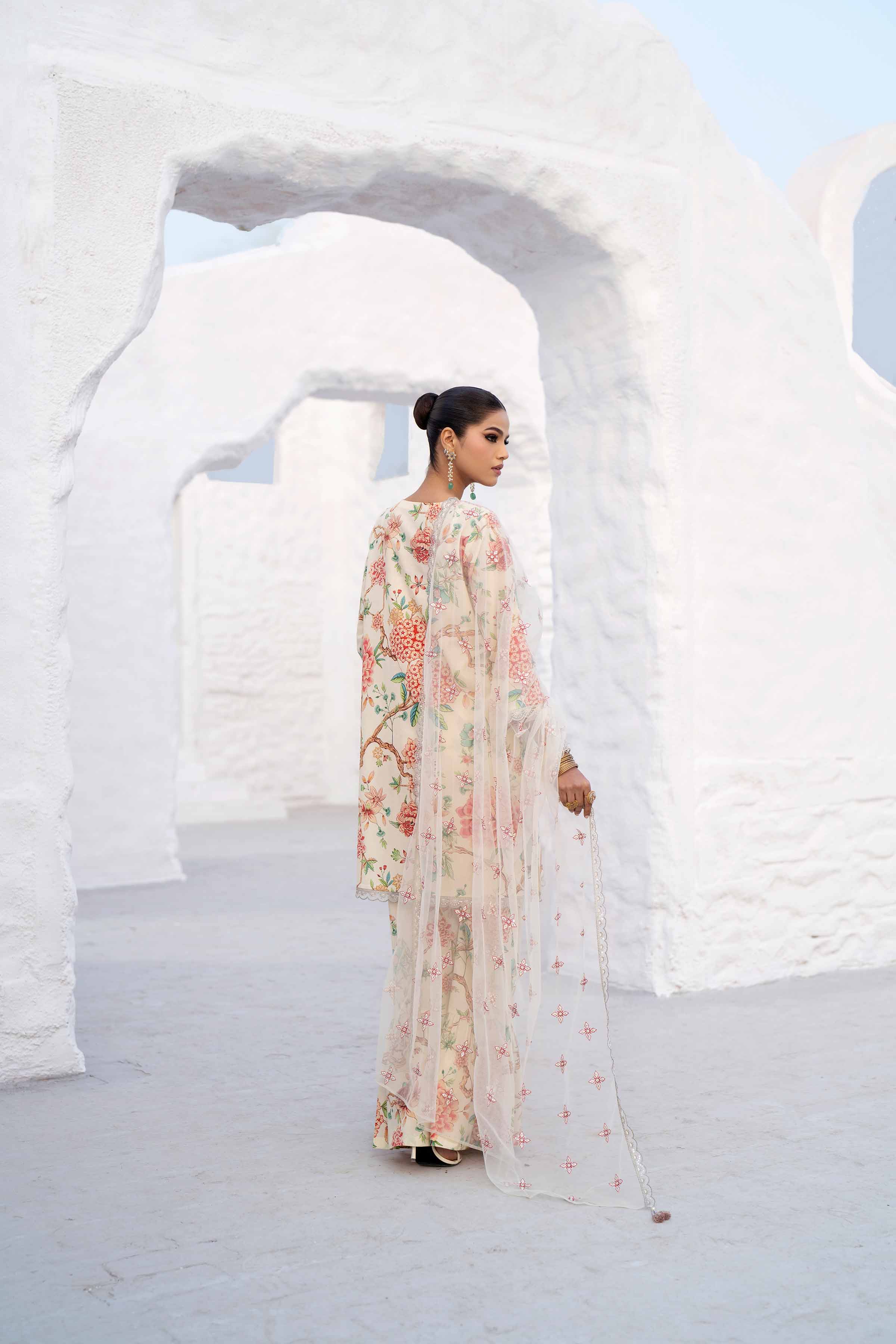 3 Piece - Printed Embroidered Suit - KFS25-38
