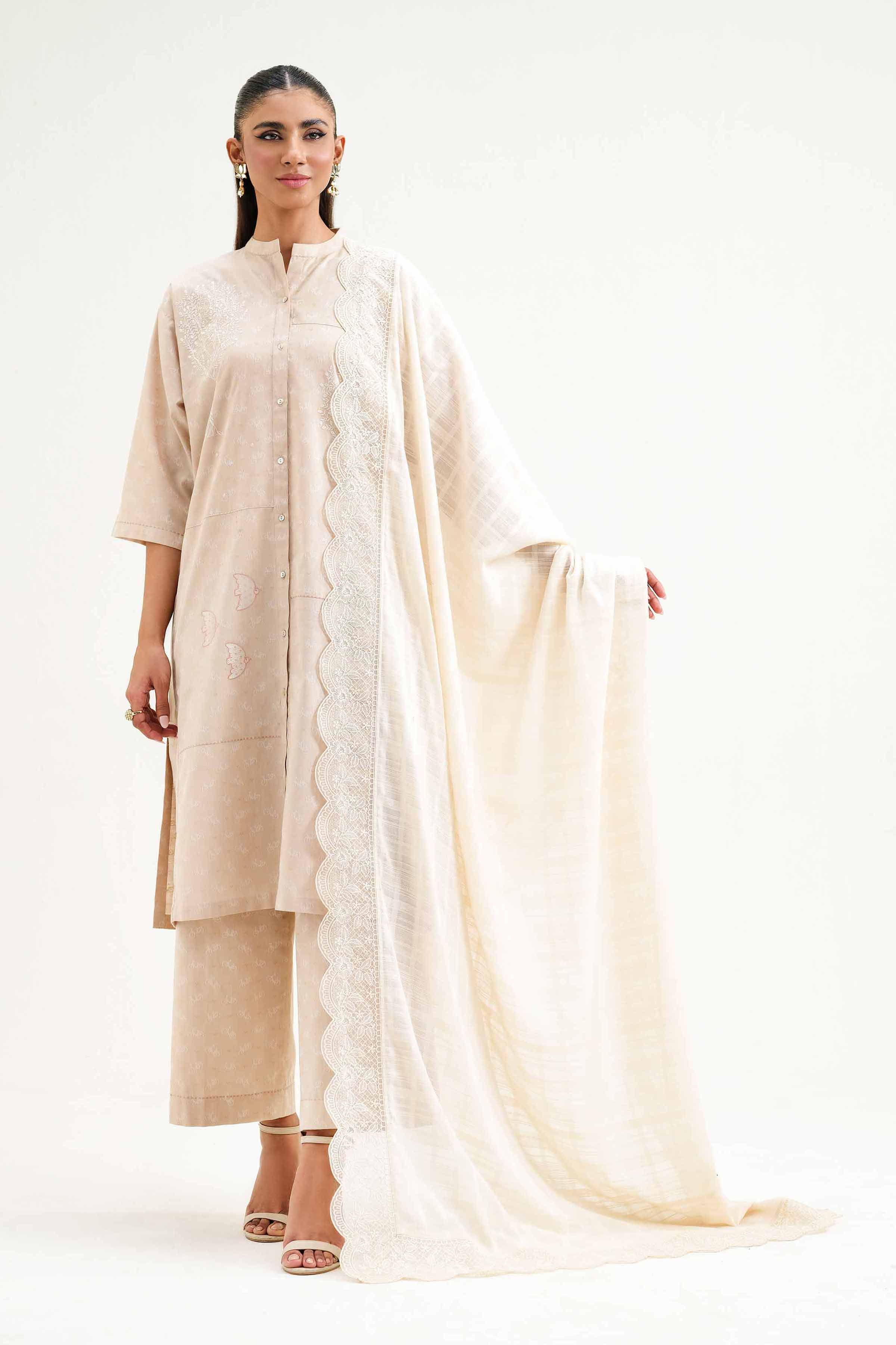 Embroidered Dupatta - KFS25-53