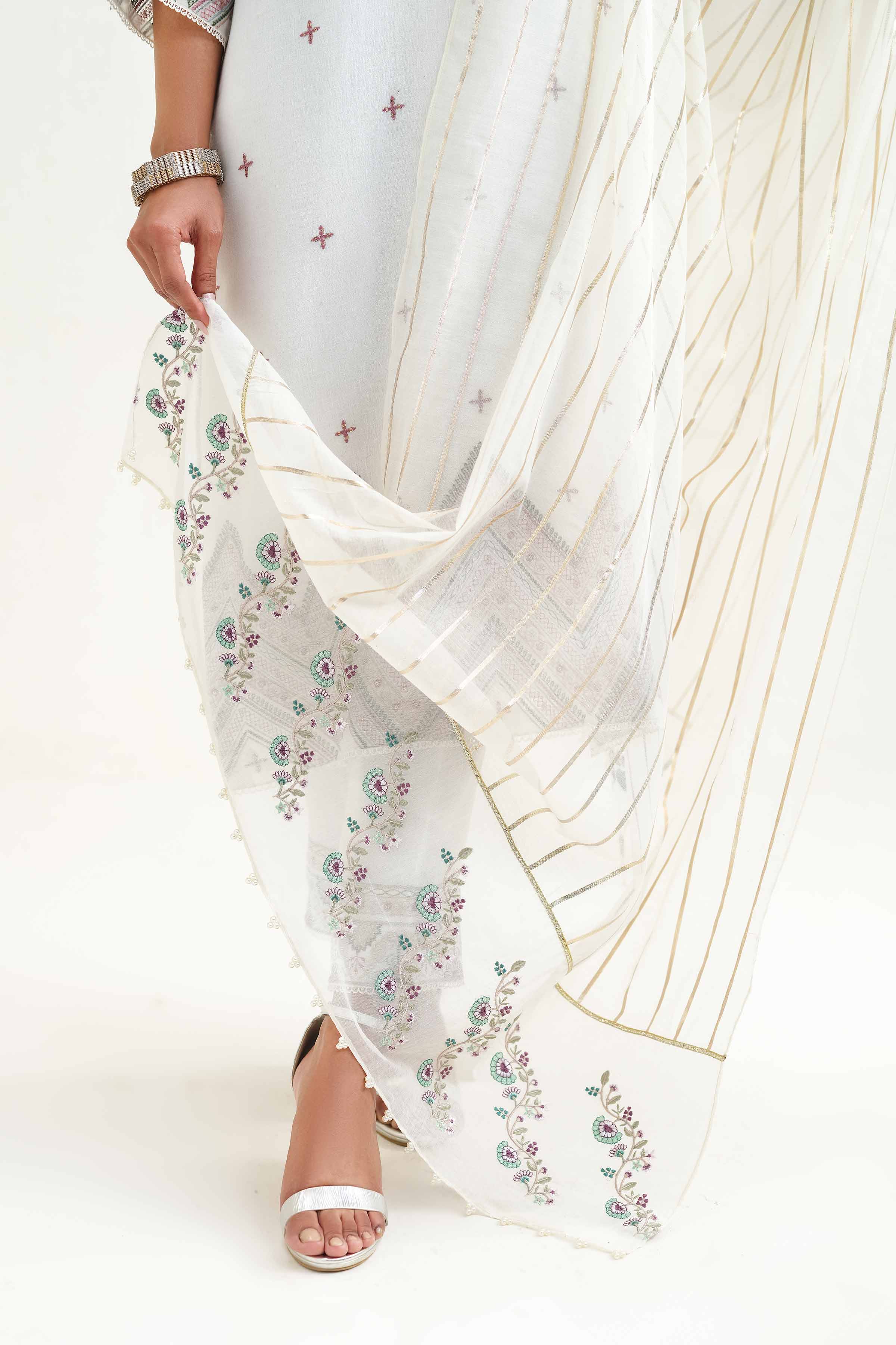Embroidered Dupatta - KFS25-56