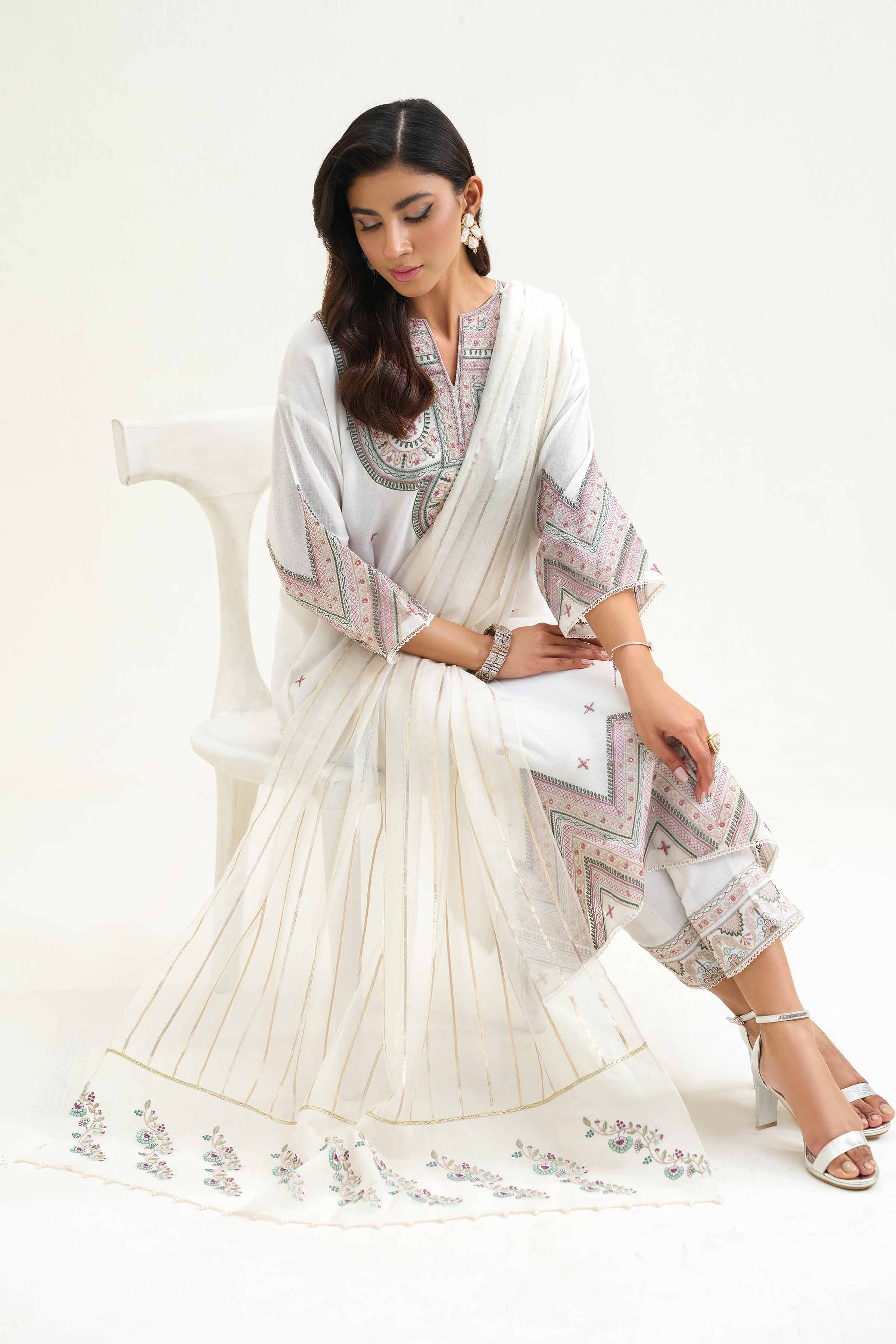 Embroidered Dupatta - KFS25-56
