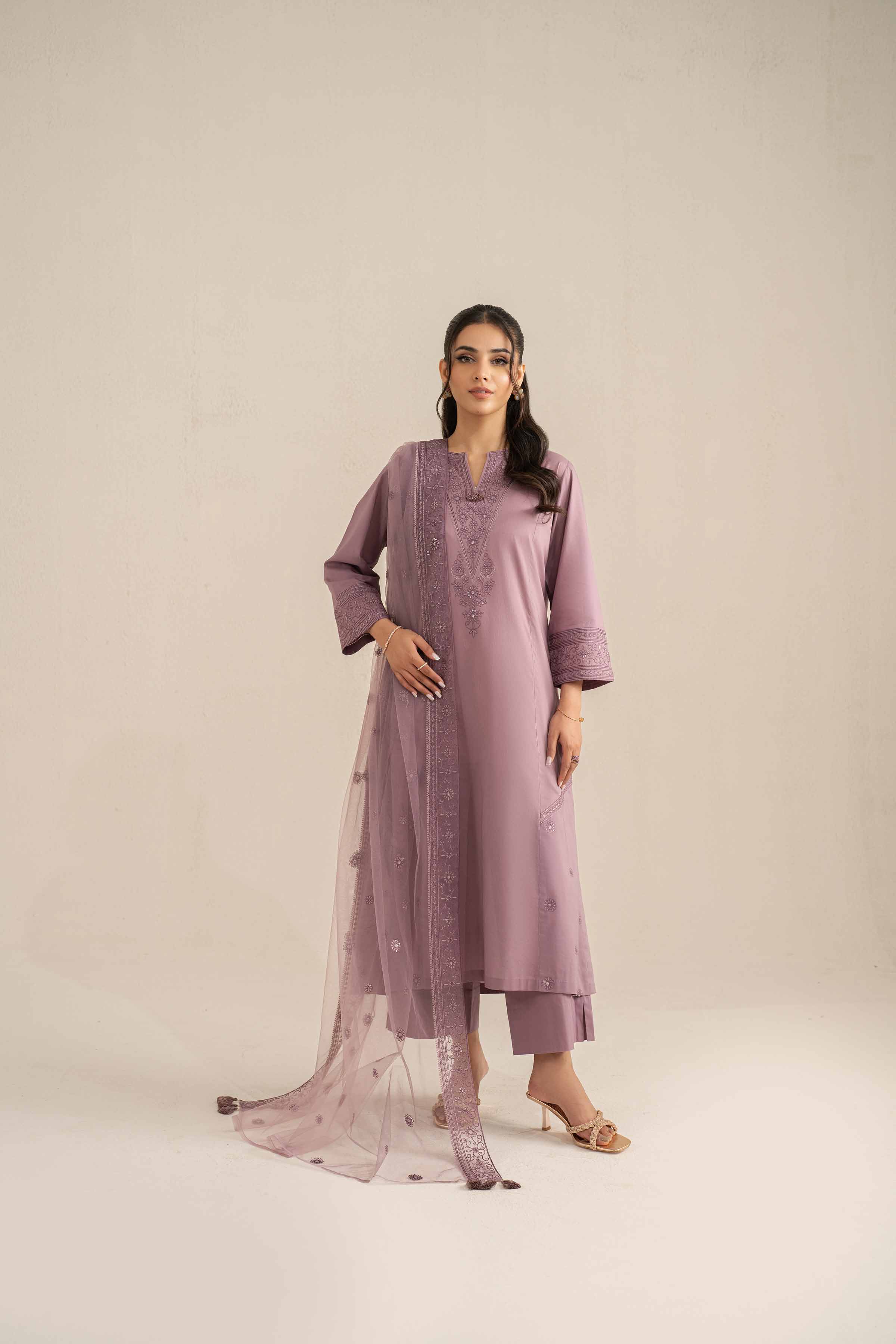 3 Piece - Embroidered Suit - KFS25-66