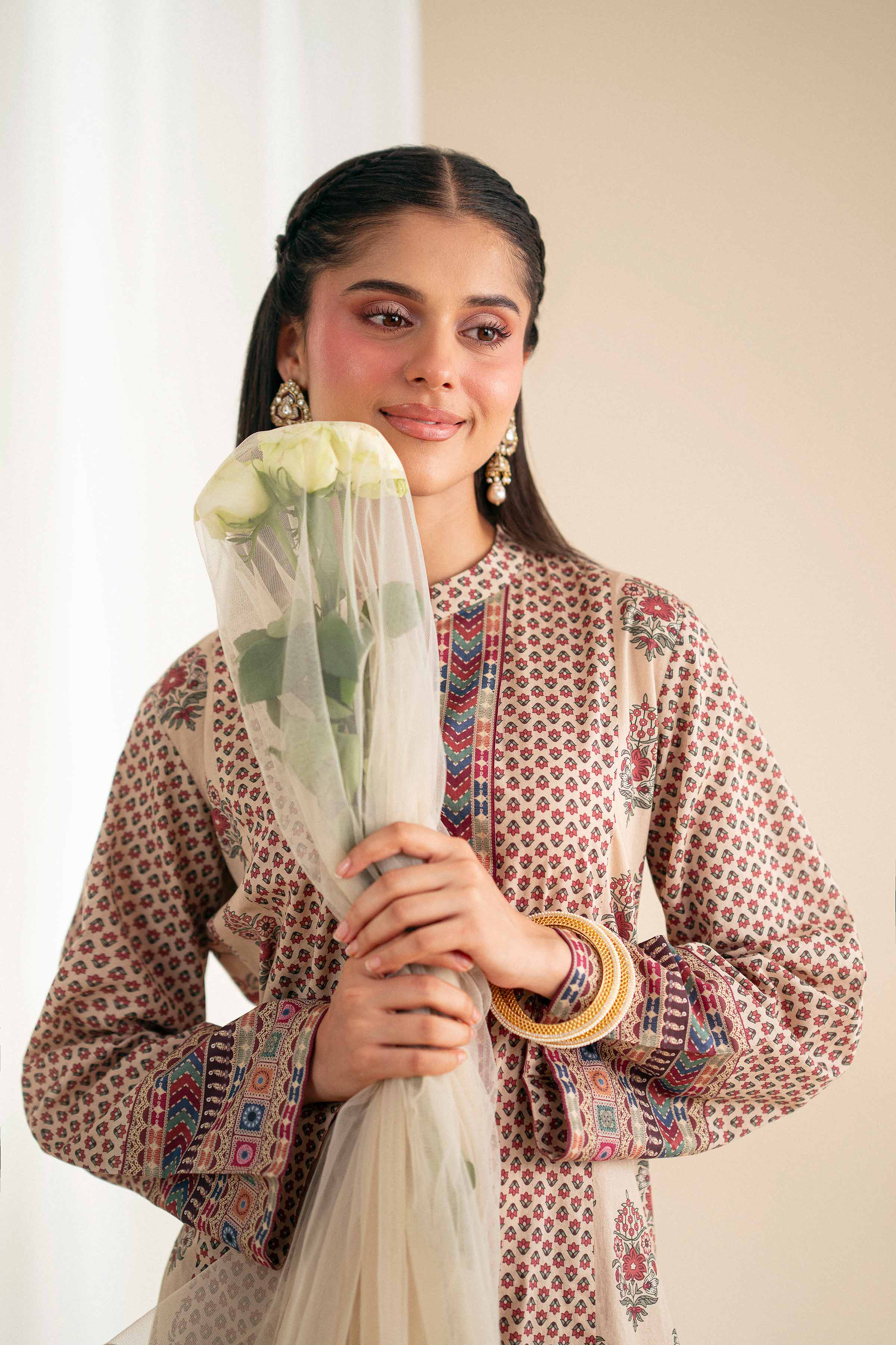3 Piece - Printed Embroidered Suit - KFS25-75