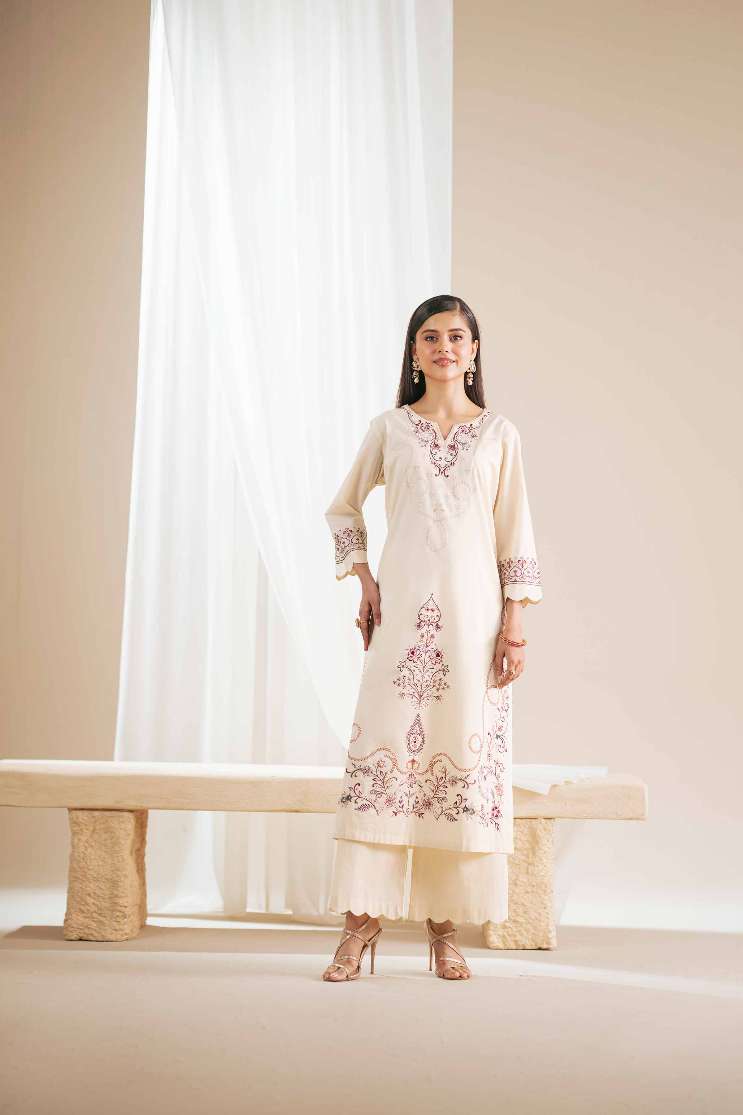 2 Piece - Embroidered Suit - KFS25-77 - for Women - Pret Collection | Nishat | Shop Online