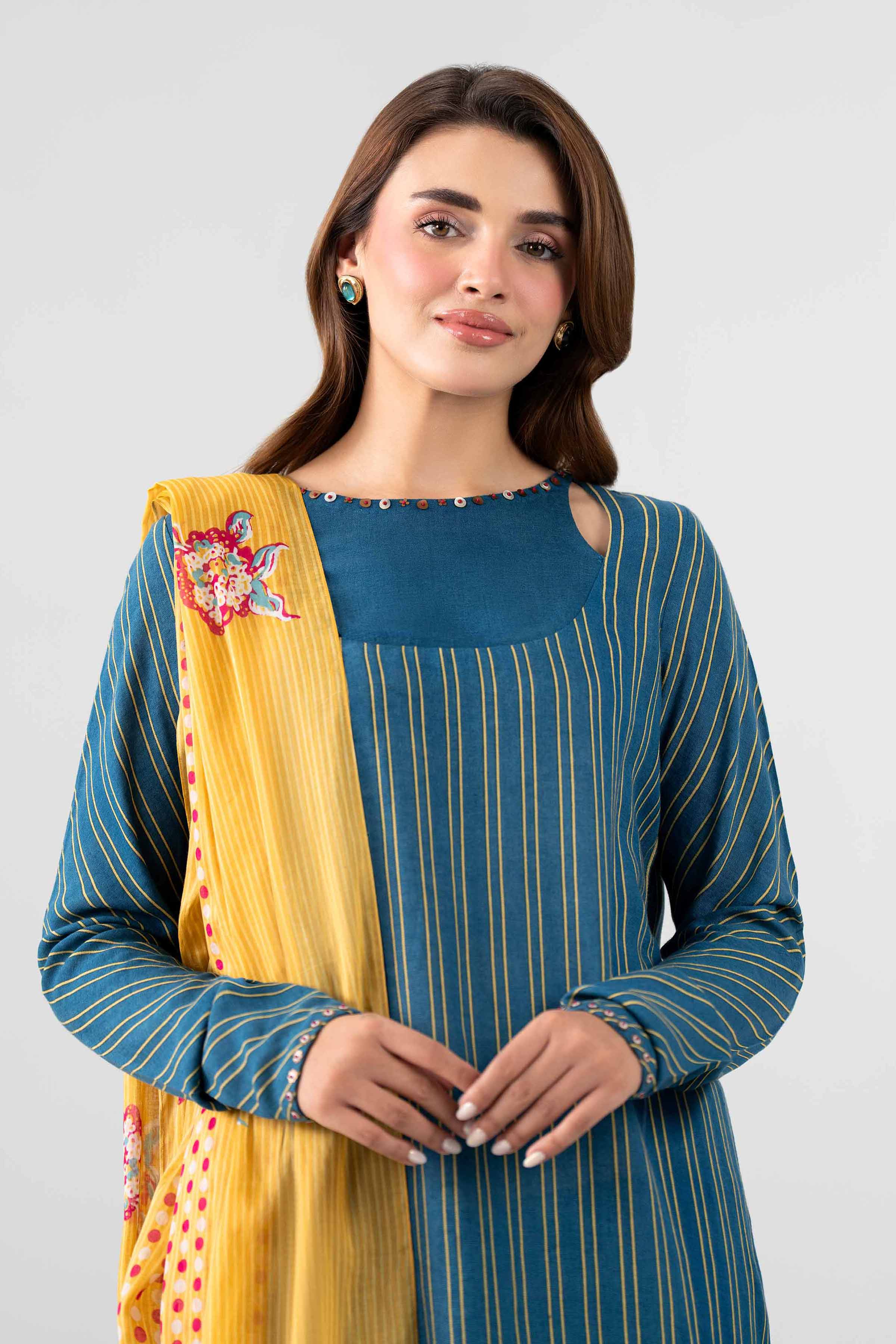3 Piece - Printed Embroidered Suit - KFS26-103