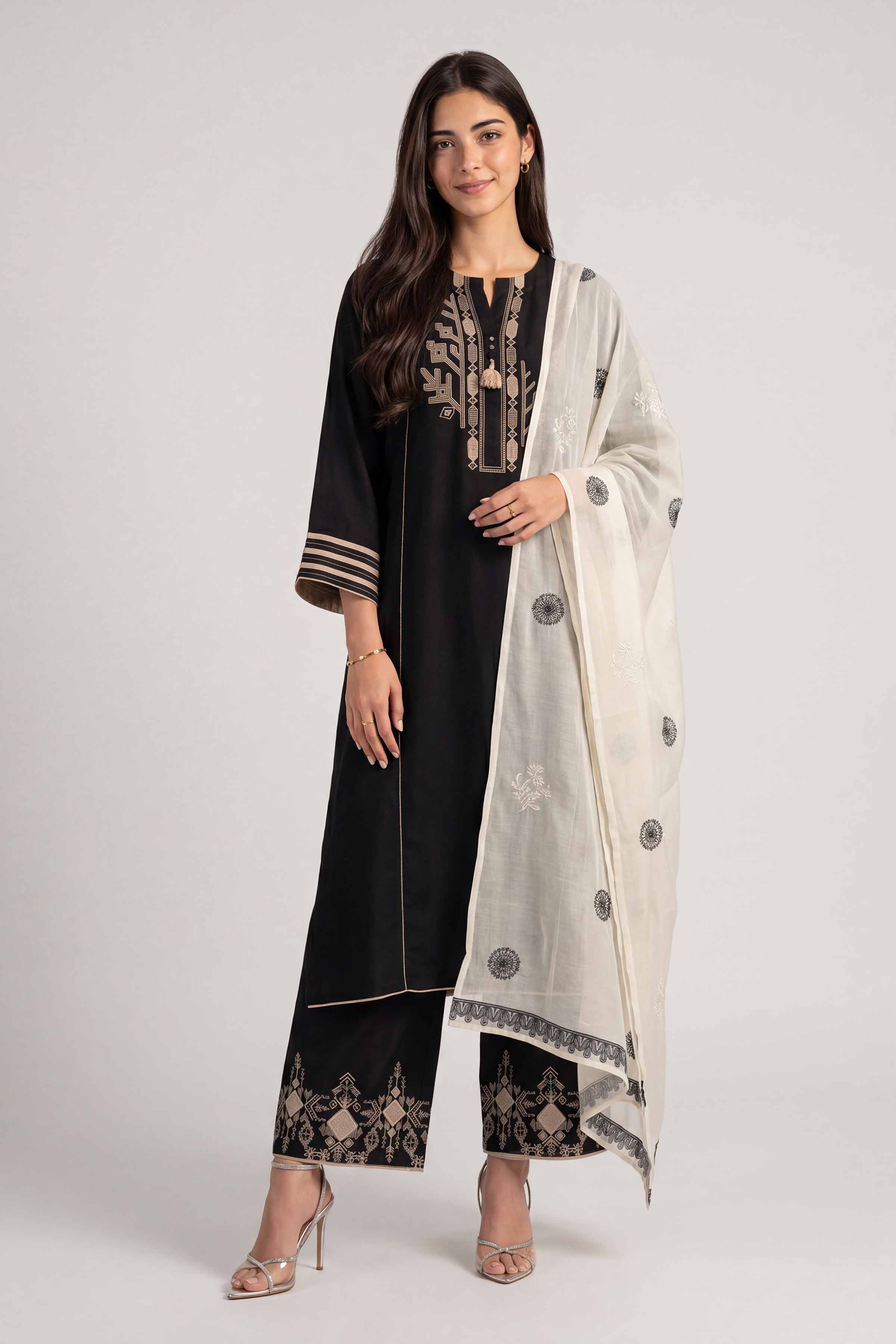 Embroidered Dupatta - KFS26-89