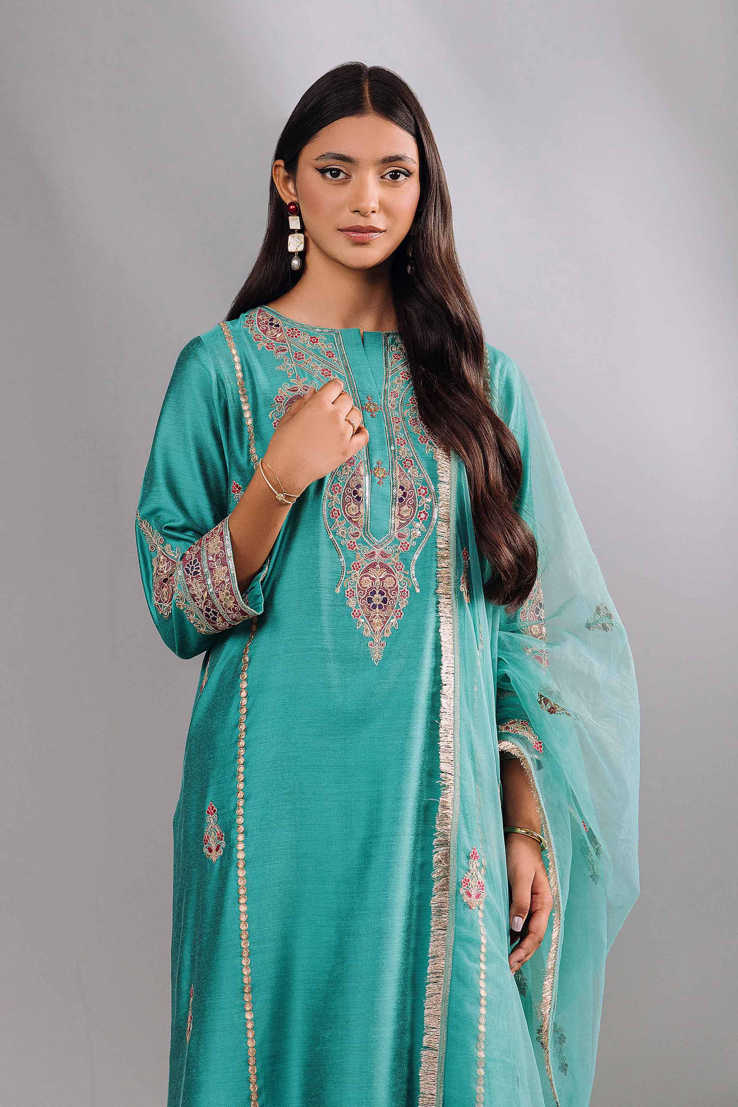 3 Piece - Embroidered Suit - KFW24-69