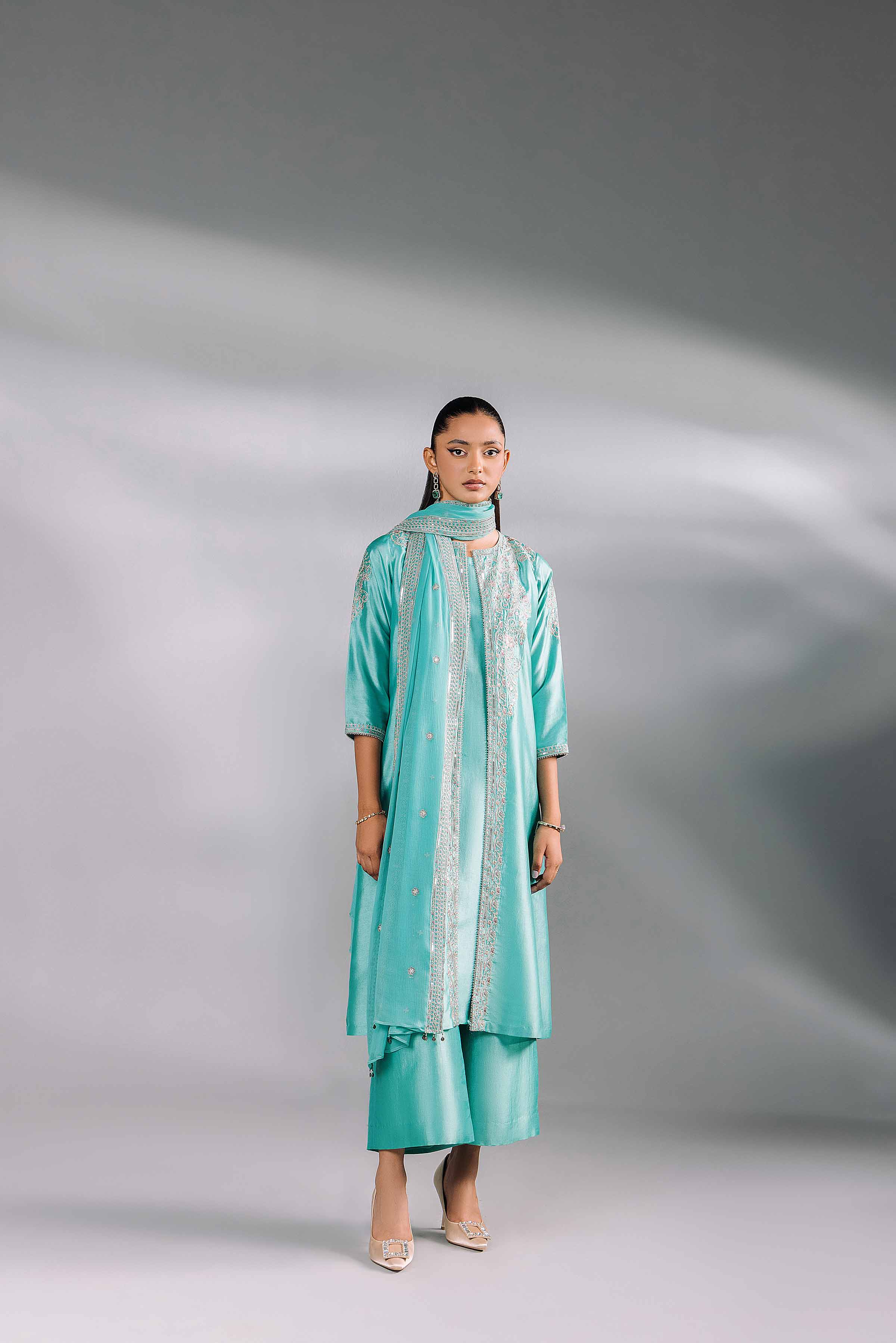 4 Piece -  Embroidered Suit - KFW24-70