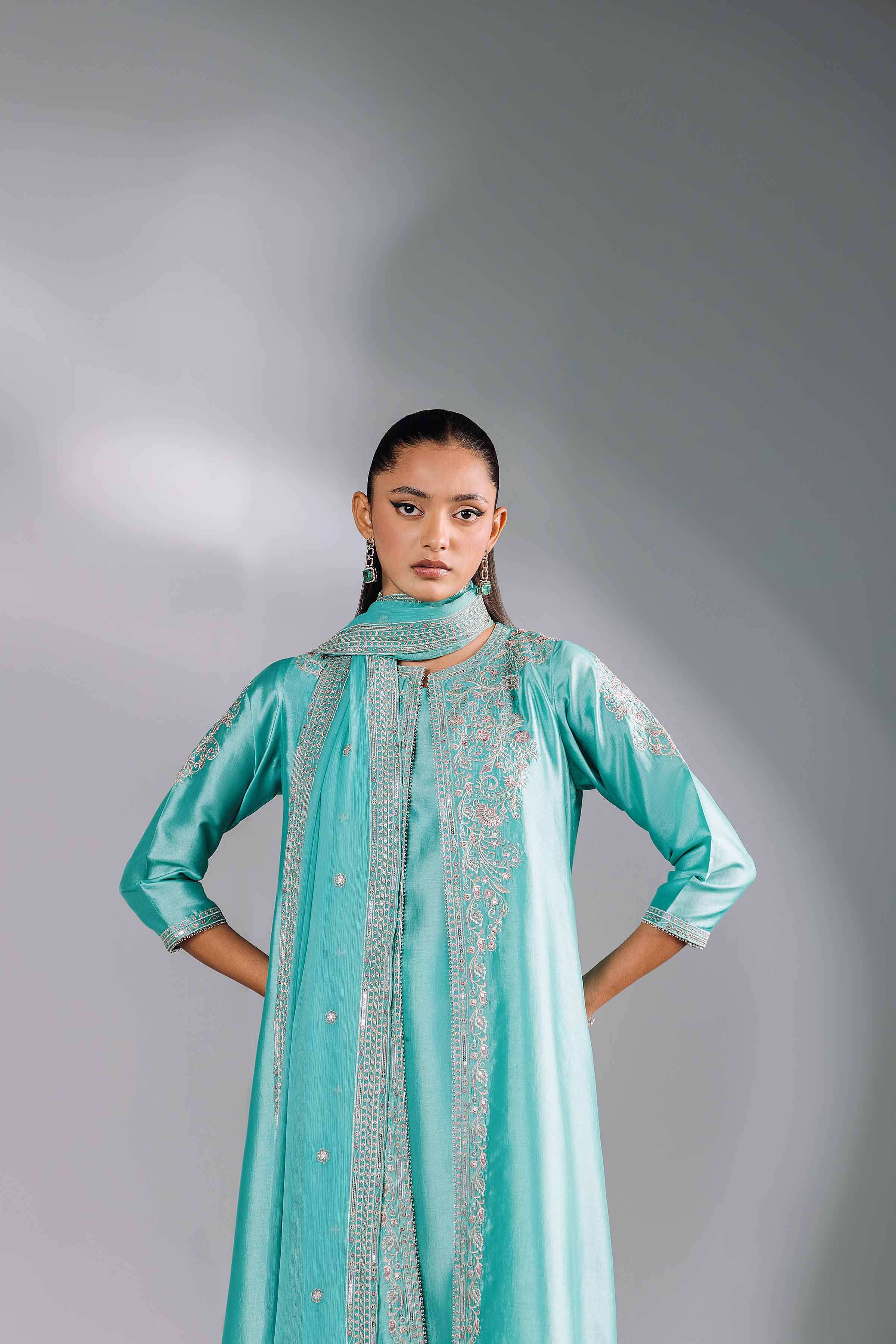 4 Piece -  Embroidered Suit - KFW24-70