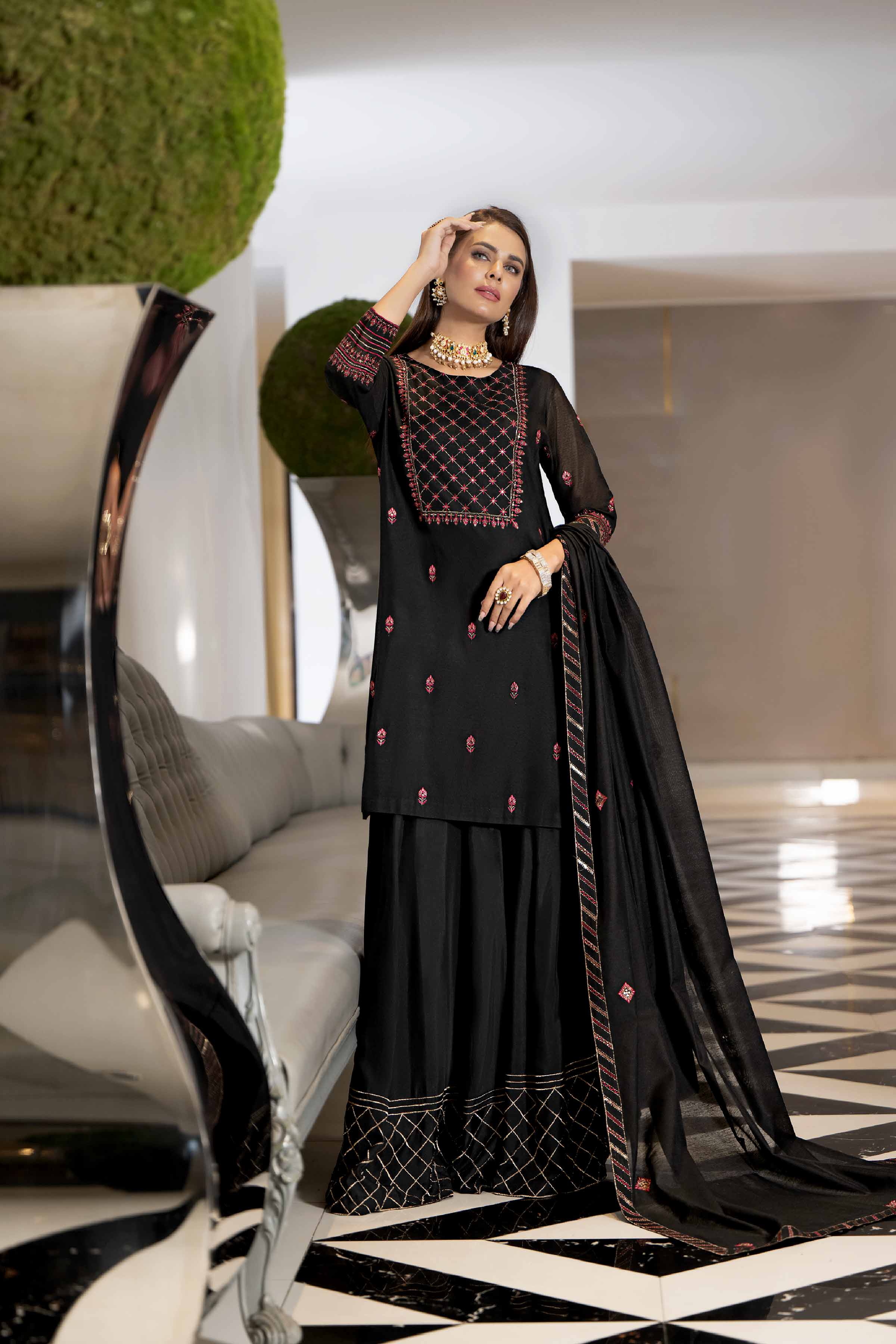 3 Piece - Embroidered Suit - KFW23-03
